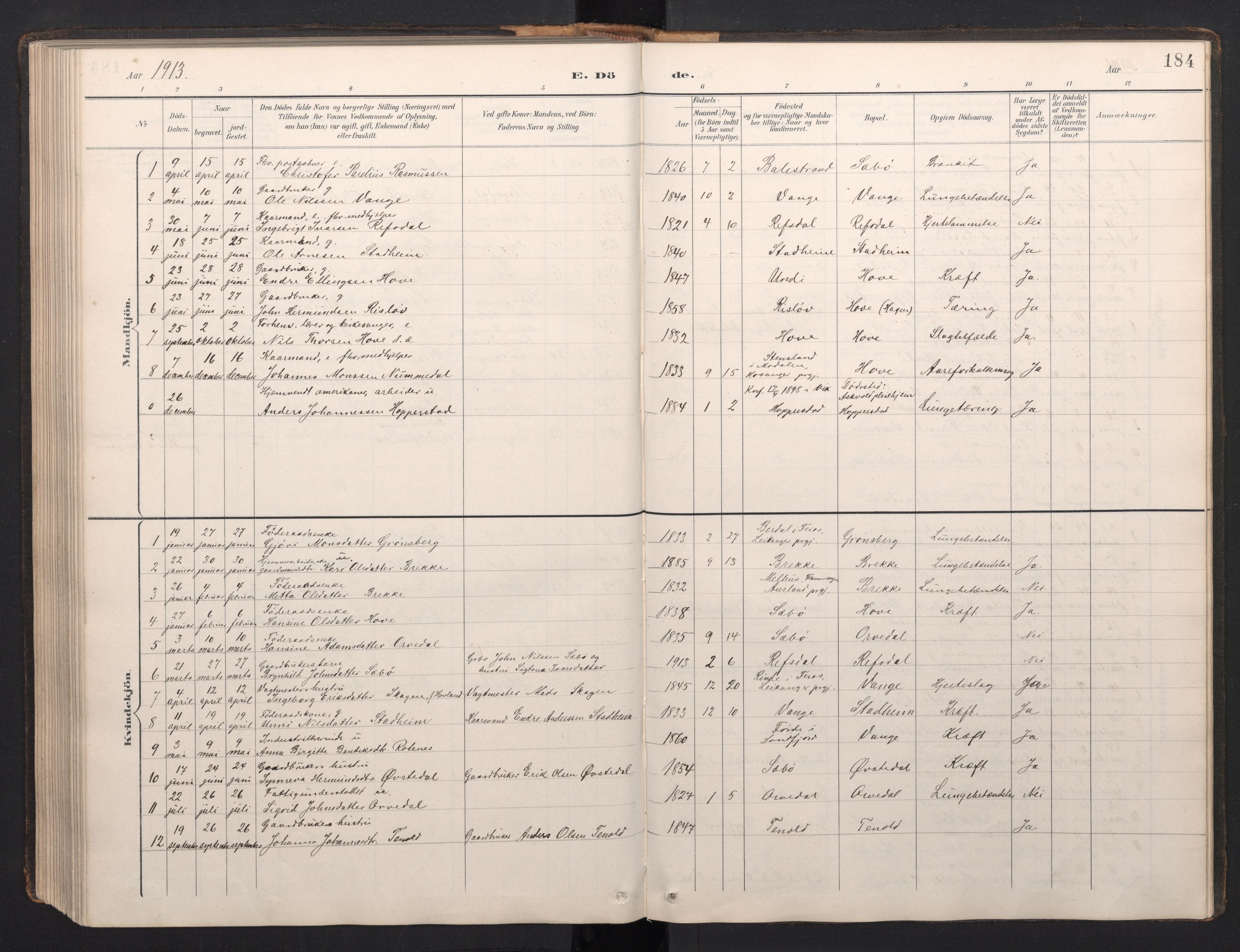 Vik sokneprestembete, SAB/A-81501: Parish register (copy) no. A 4, 1895-1914, p. 183b-184a