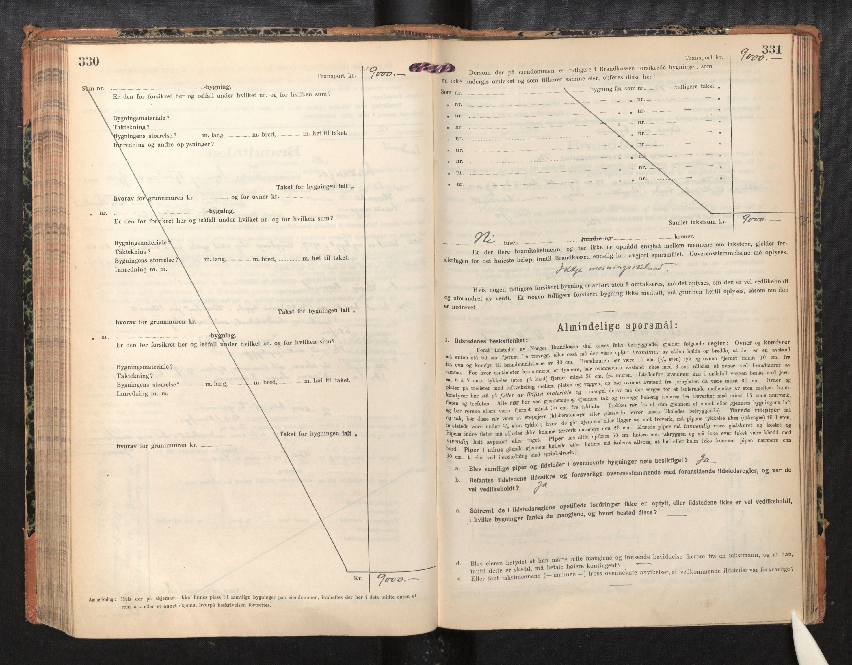 Lensmannen i Leikanger, AV/SAB-A-29201/0012/L0007: Branntakstprotokoll, skjematakst, 1926-1936, p. 330-331