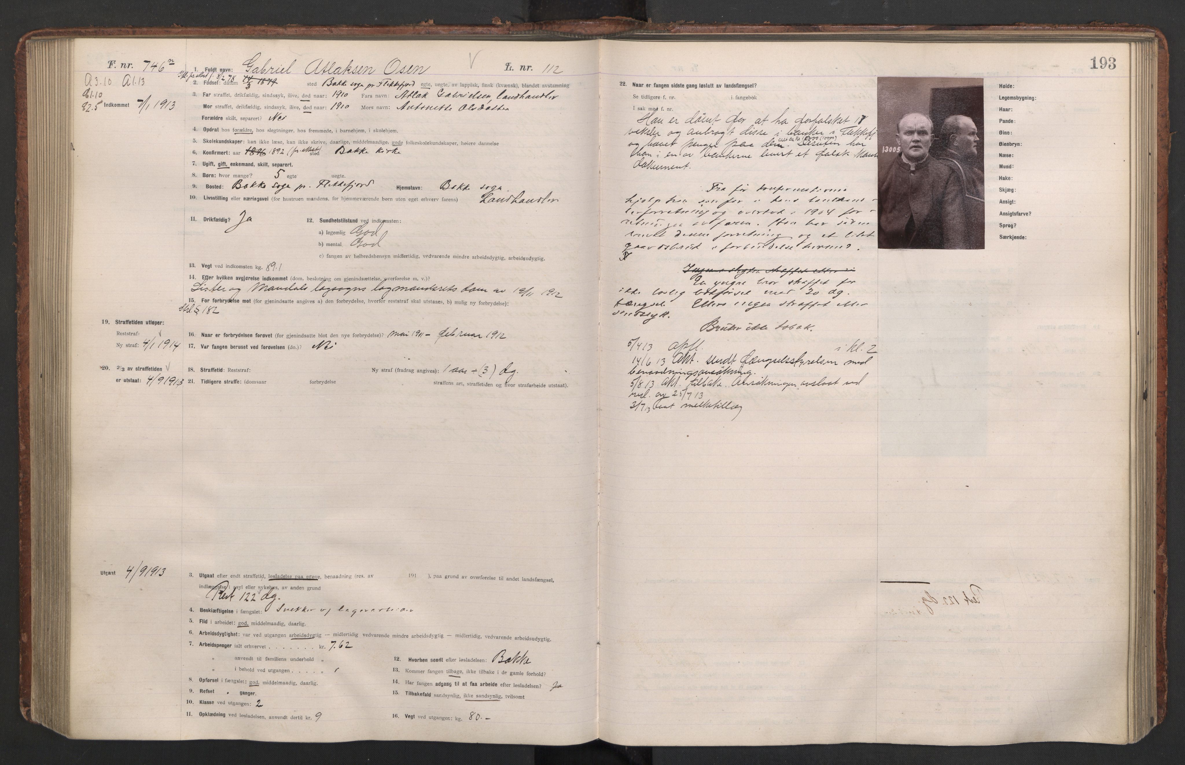 Botsfengslet, AV/RA-S-1539/D/Db/Dbb/L0045: 554n - 890n, 1912-1913, p. 193