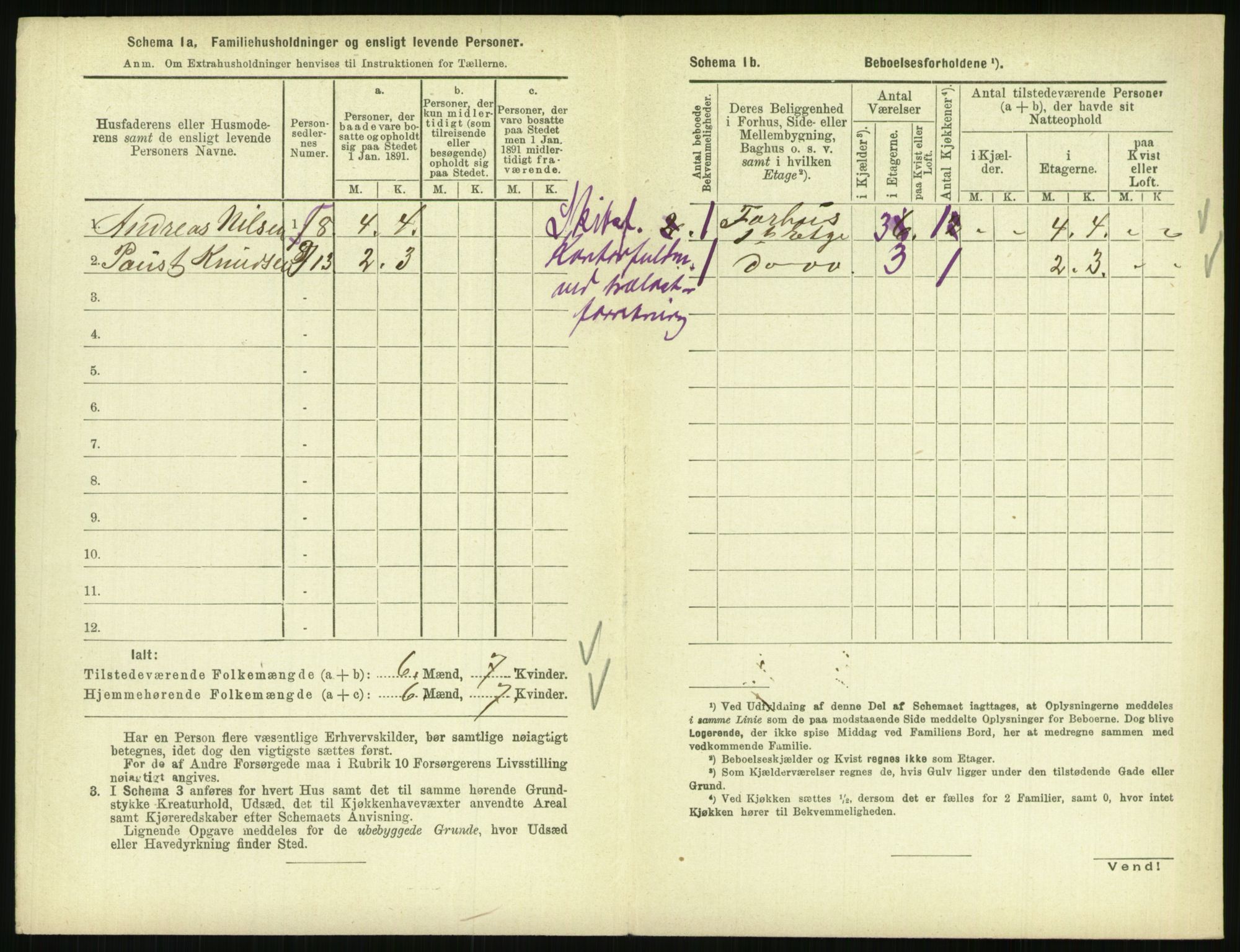 RA, 1891 census for 0801 Kragerø, 1891, p. 1449