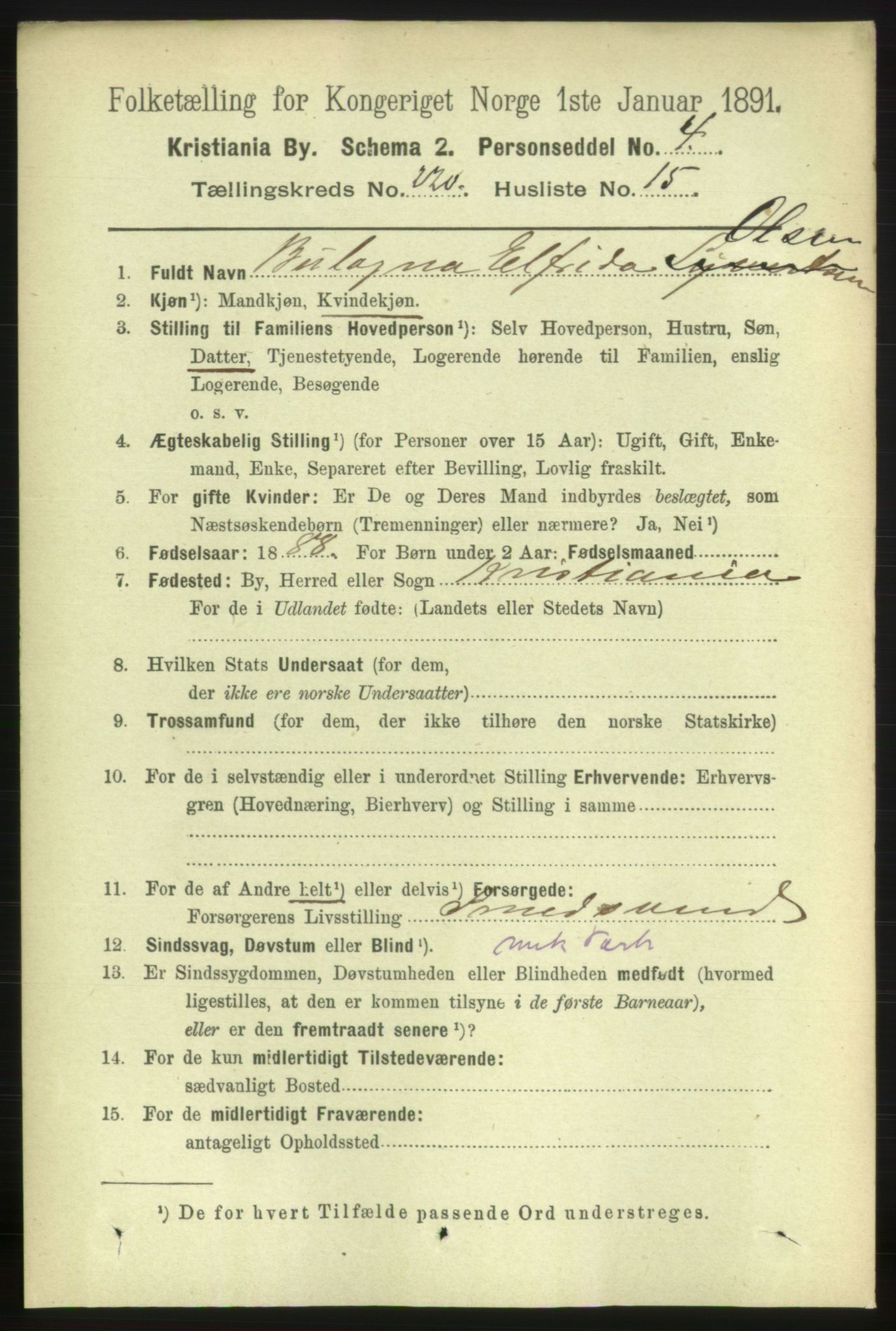 RA, 1891 census for 0301 Kristiania, 1891, p. 131402