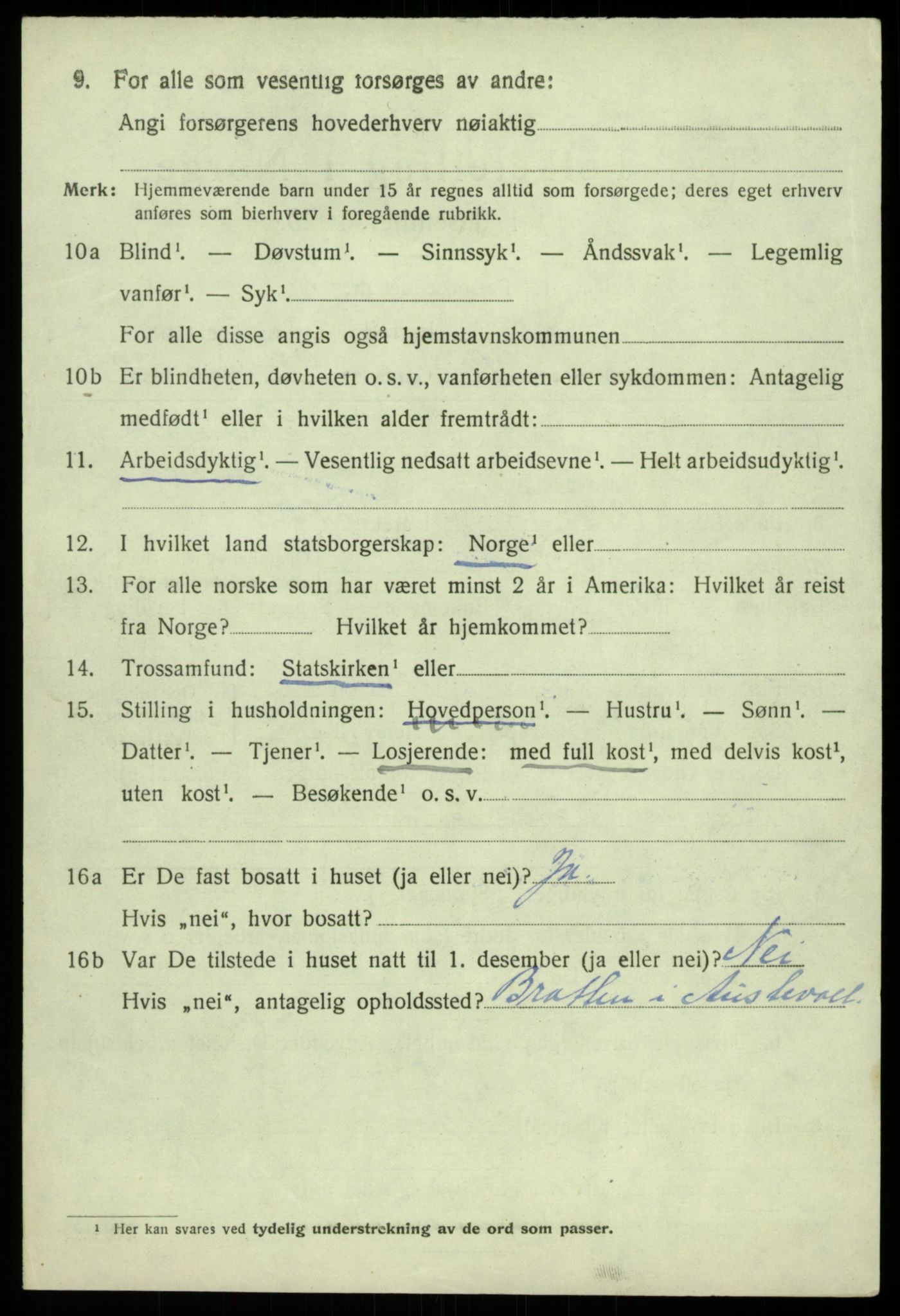 SAB, 1920 census for Austevoll, 1920, p. 5387