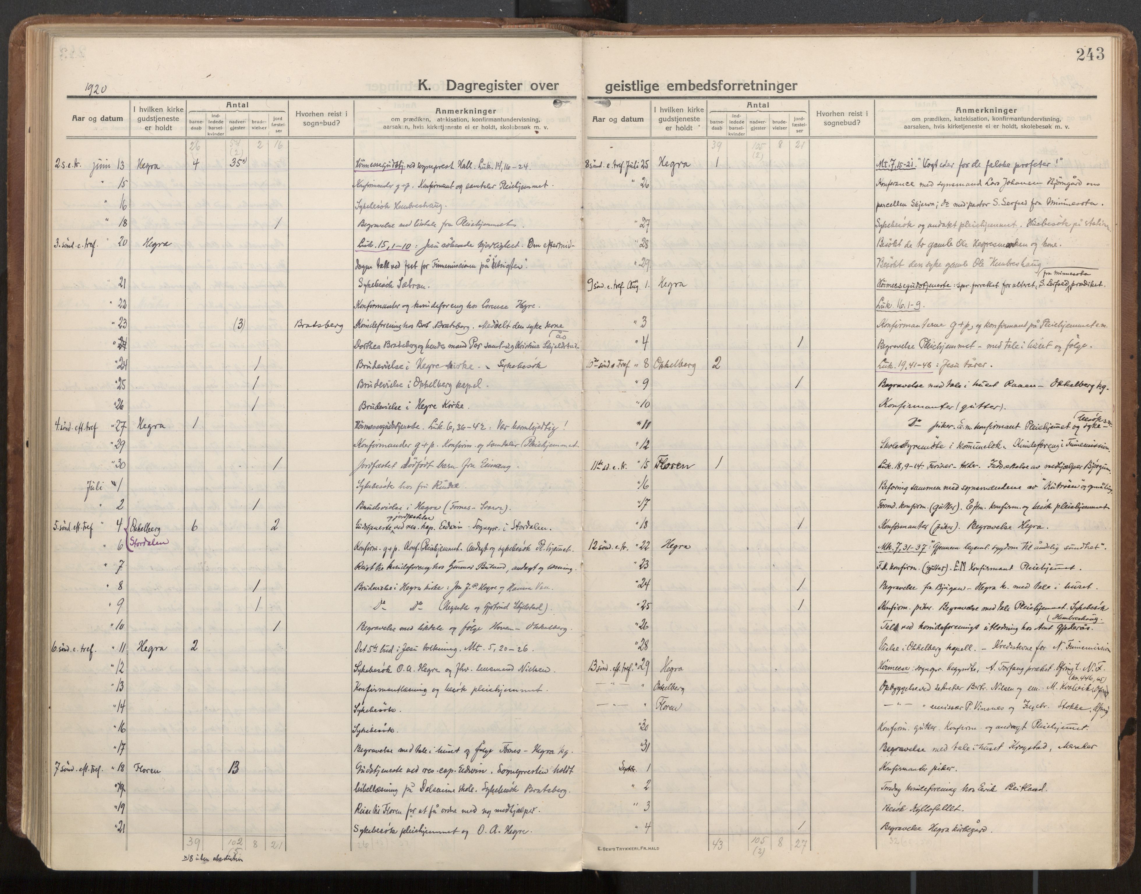 Ministerialprotokoller, klokkerbøker og fødselsregistre - Nord-Trøndelag, SAT/A-1458/703/L0037: Parish register (official) no. 703A10, 1915-1932, p. 243