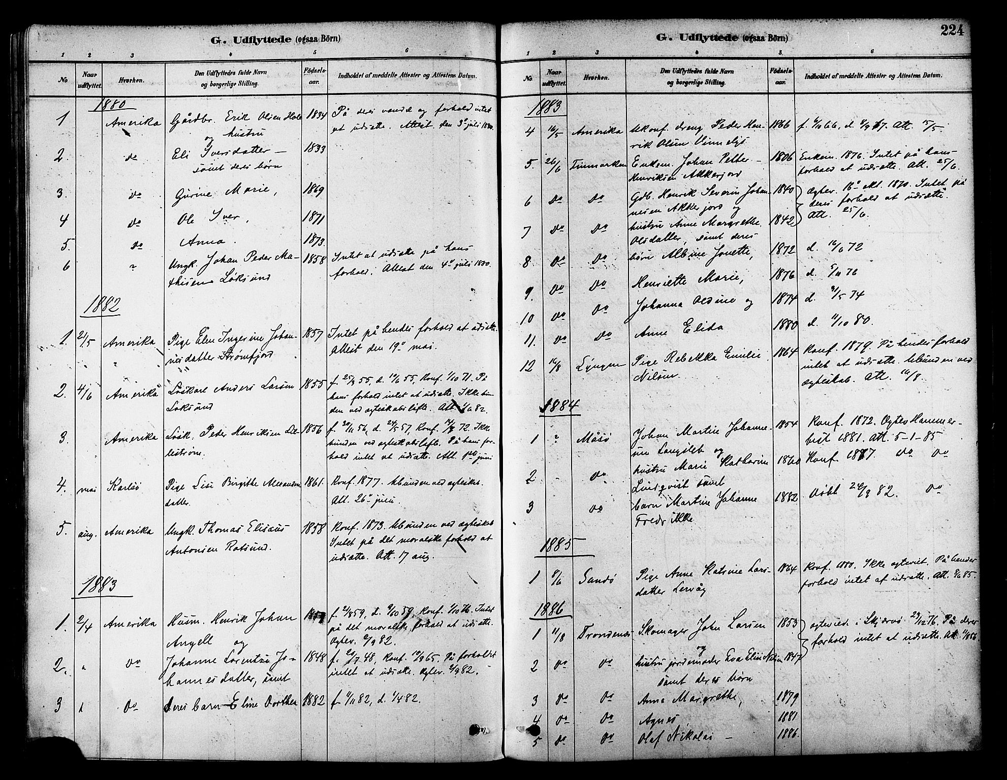 Skjervøy sokneprestkontor, SATØ/S-1300/H/Ha/Haa/L0009kirke: Parish register (official) no. 9, 1878-1887, p. 224