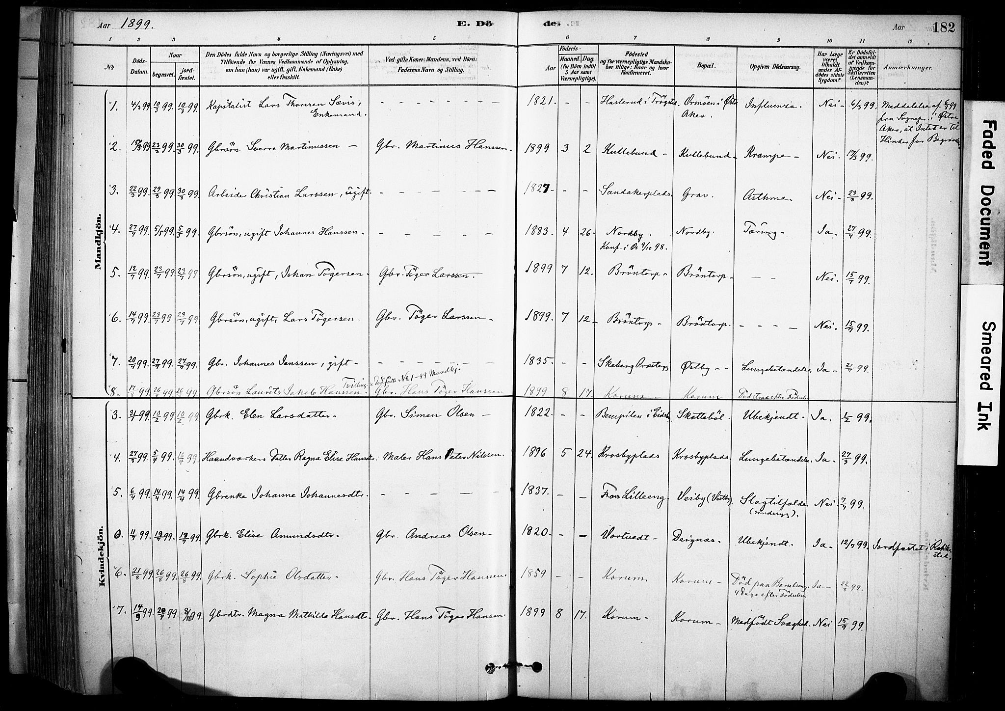 Rakkestad prestekontor Kirkebøker, AV/SAO-A-2008/F/Fc/L0001: Parish register (official) no. III 1, 1878-1905, p. 182