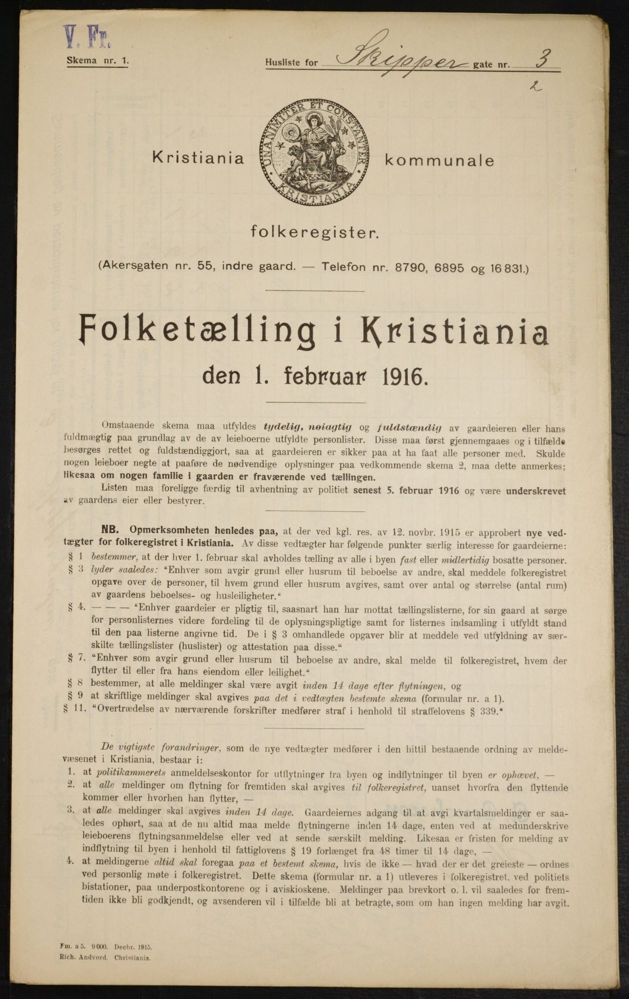 OBA, Municipal Census 1916 for Kristiania, 1916, p. 97910