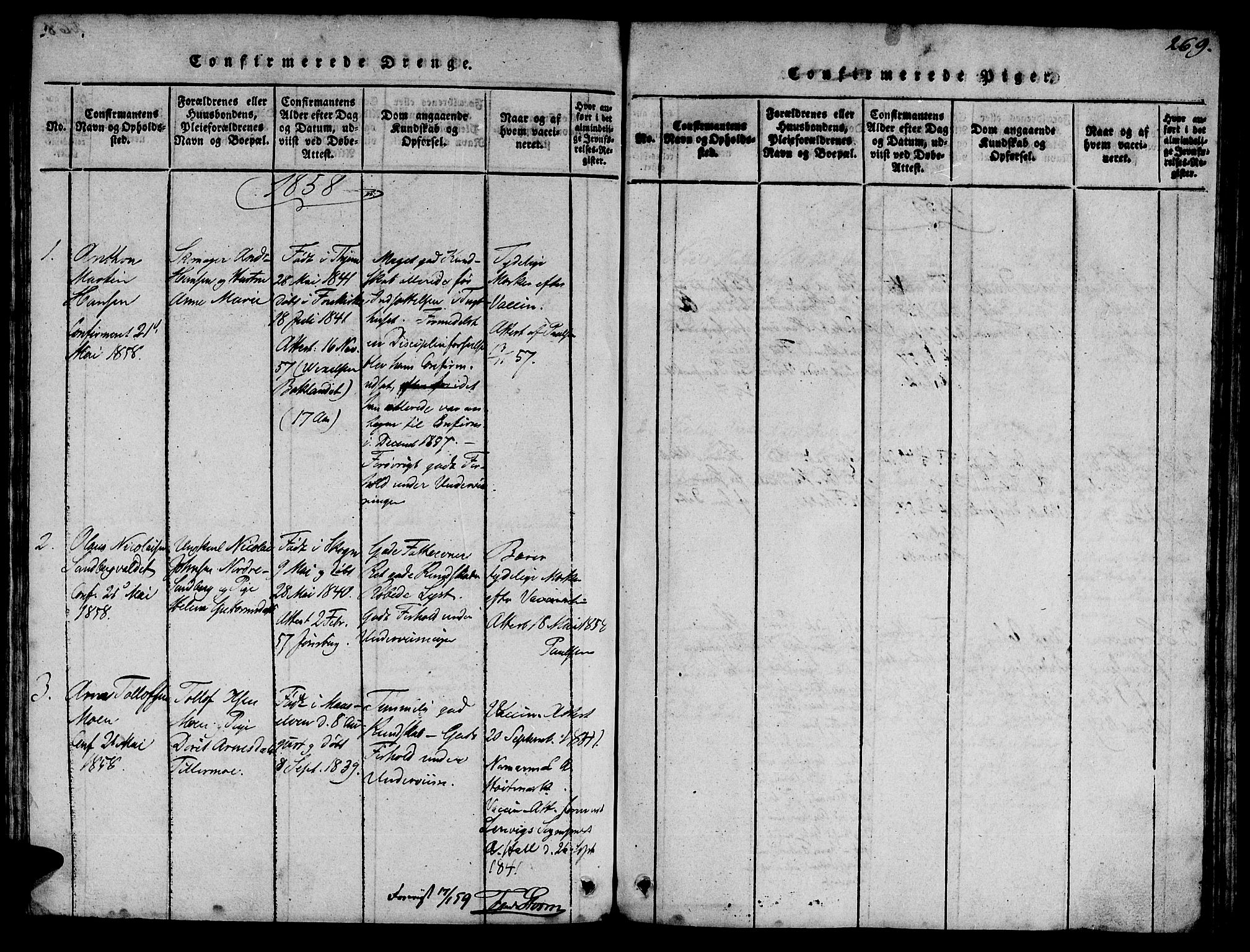 Ministerialprotokoller, klokkerbøker og fødselsregistre - Sør-Trøndelag, SAT/A-1456/623/L0478: Parish register (copy) no. 623C01, 1815-1873, p. 269