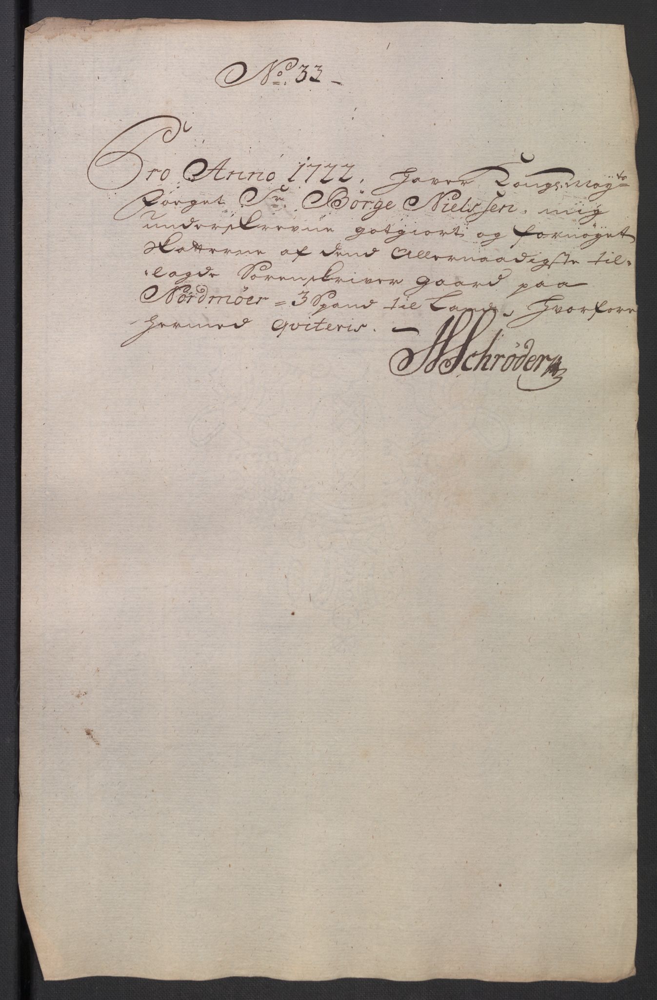 Rentekammeret inntil 1814, Reviderte regnskaper, Fogderegnskap, AV/RA-EA-4092/R56/L3755: Fogderegnskap Nordmøre, 1722, p. 258