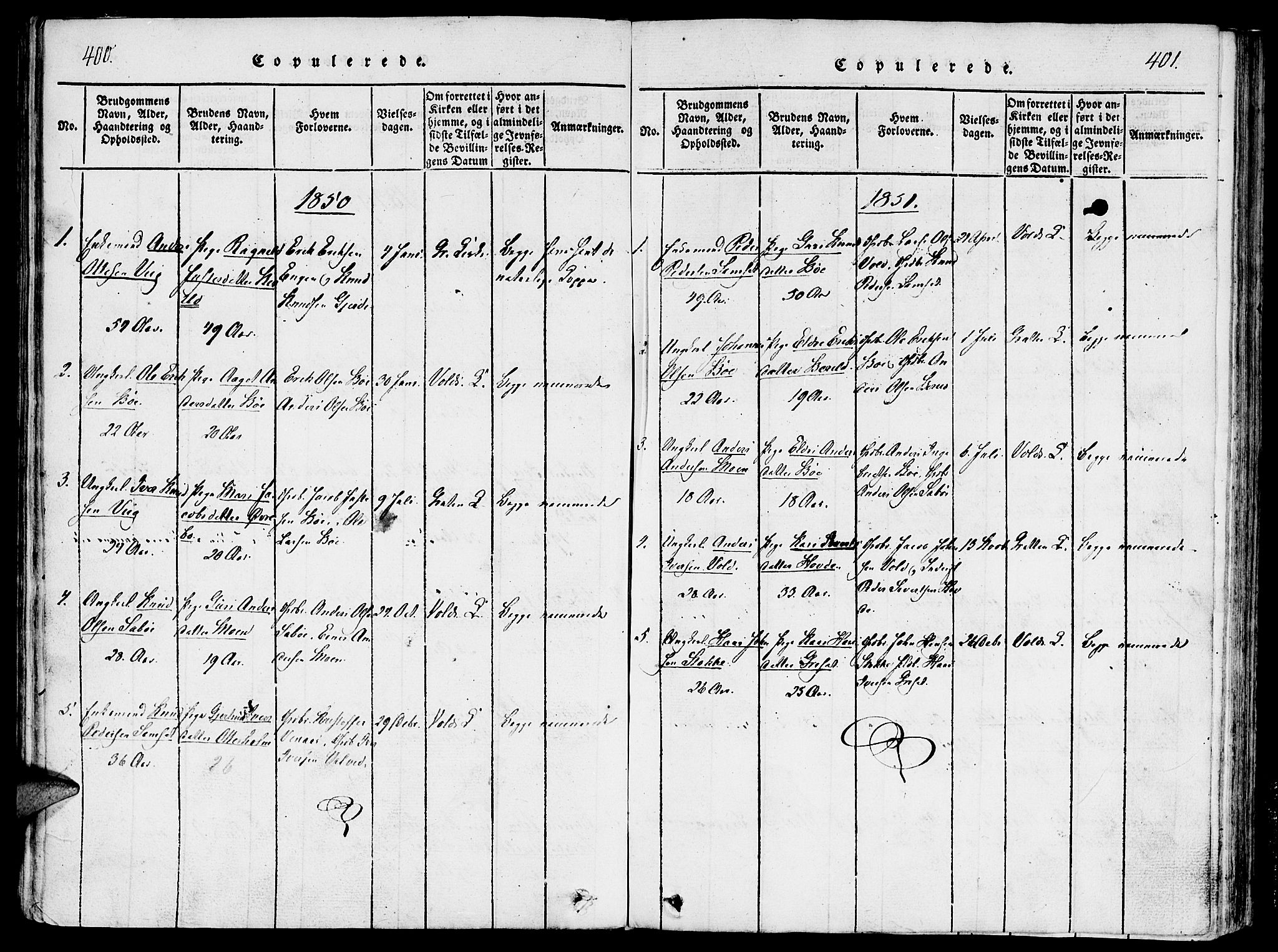 Ministerialprotokoller, klokkerbøker og fødselsregistre - Møre og Romsdal, SAT/A-1454/543/L0561: Parish register (official) no. 543A01, 1818-1853, p. 400-401