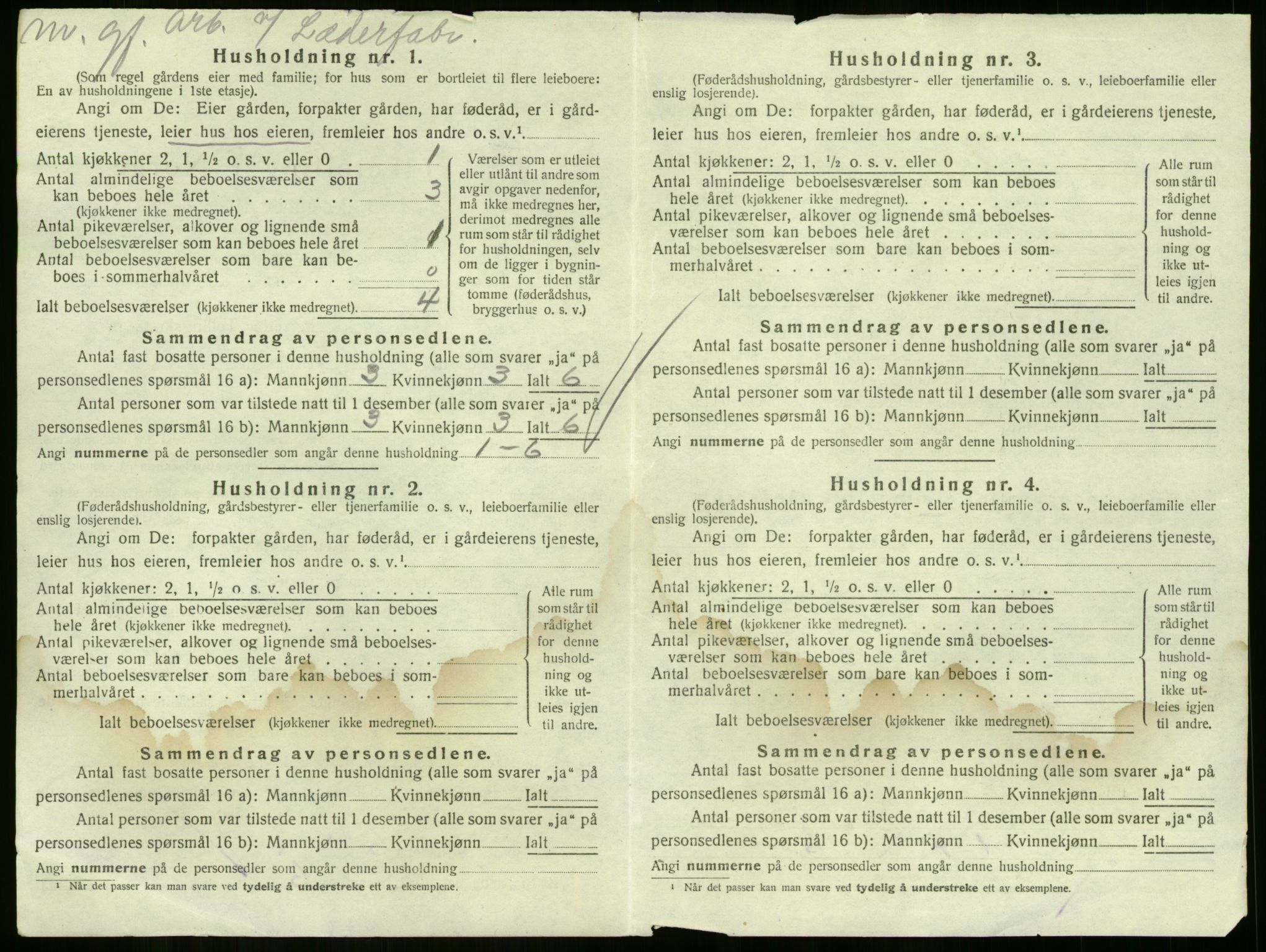 SAKO, 1920 census for Sande, 1920, p. 491