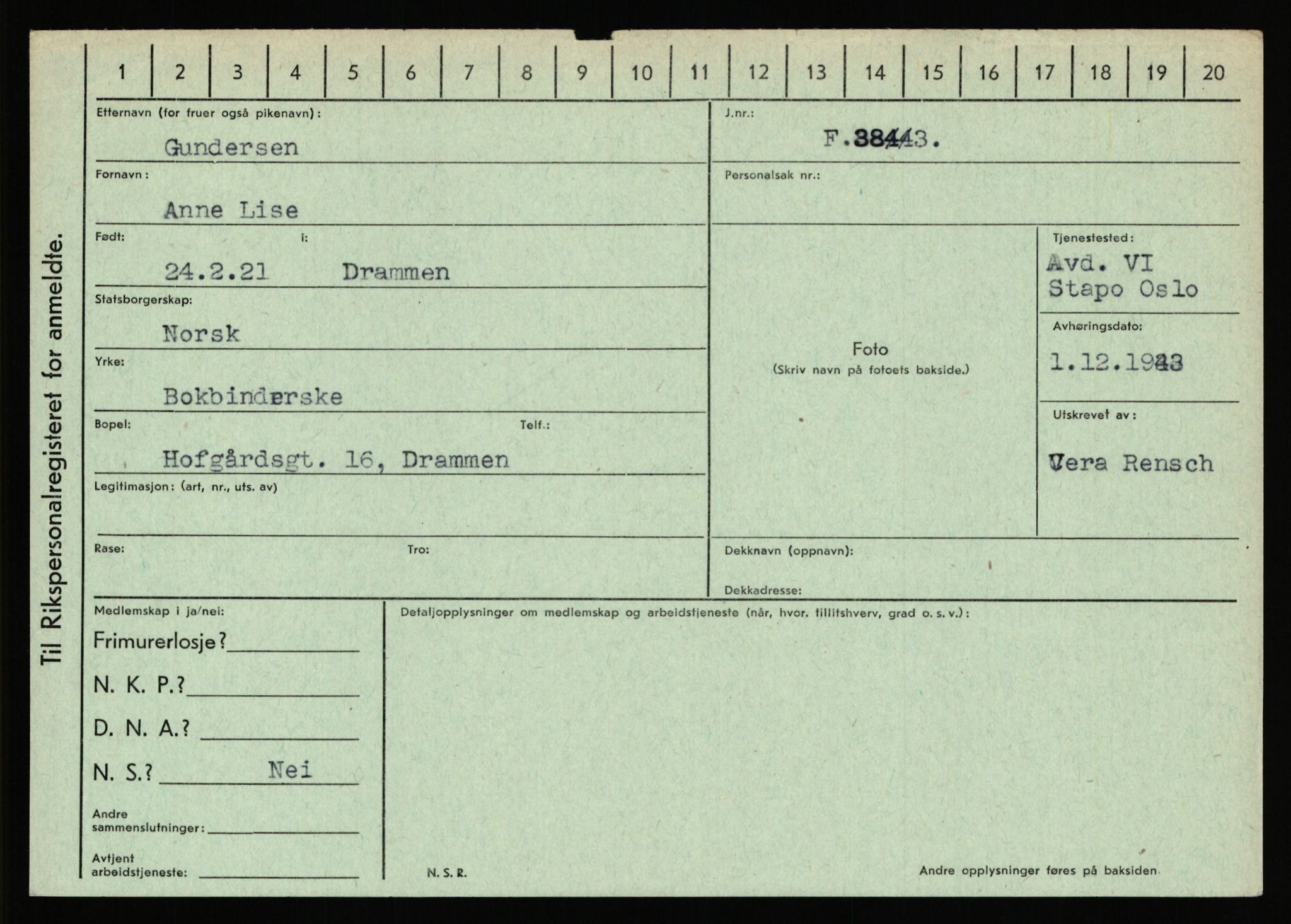 Statspolitiet - Hovedkontoret / Osloavdelingen, AV/RA-S-1329/C/Ca/L0005: Furali - Hamula, 1943-1945, p. 2889