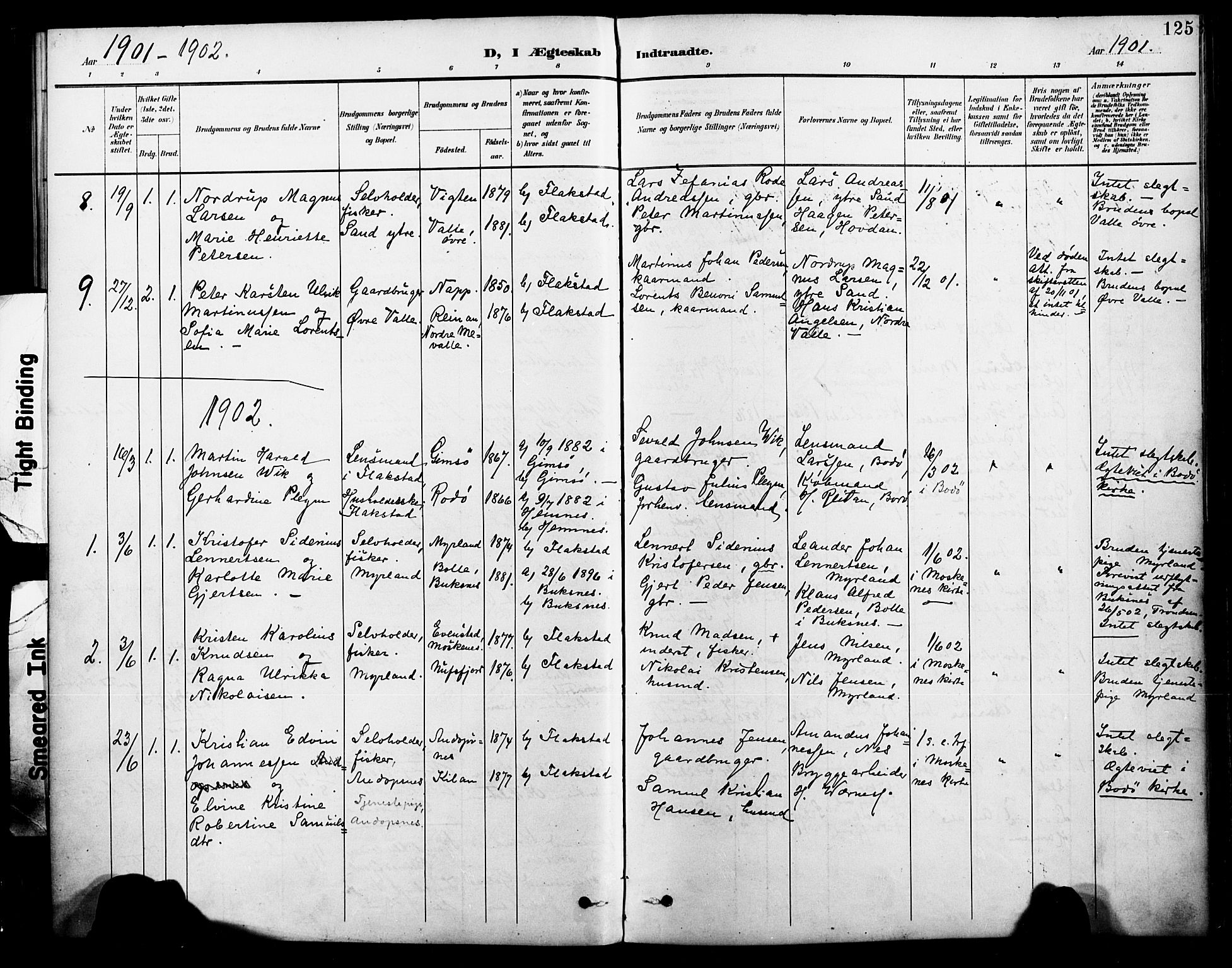 Ministerialprotokoller, klokkerbøker og fødselsregistre - Nordland, SAT/A-1459/885/L1205: Parish register (official) no. 885A06, 1892-1905, p. 125