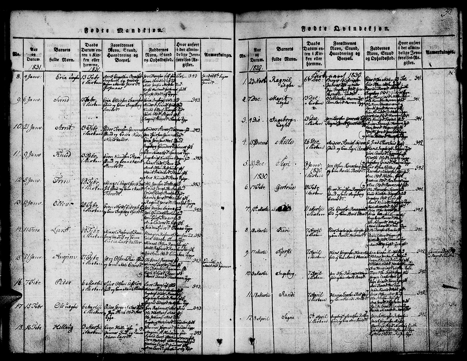 Ministerialprotokoller, klokkerbøker og fødselsregistre - Sør-Trøndelag, SAT/A-1456/674/L0874: Parish register (copy) no. 674C01, 1816-1860, p. 39