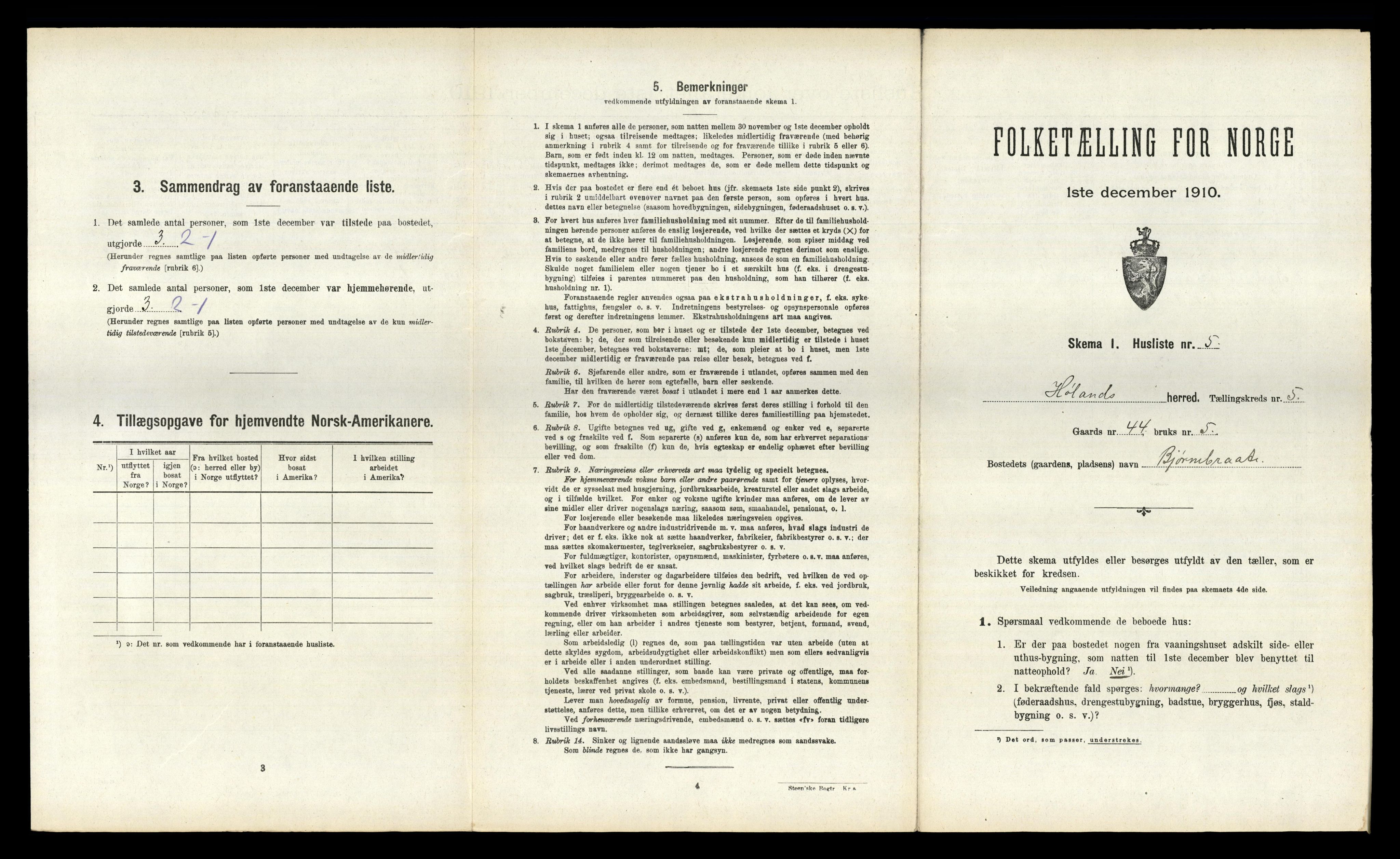 RA, 1910 census for Høland, 1910, p. 885