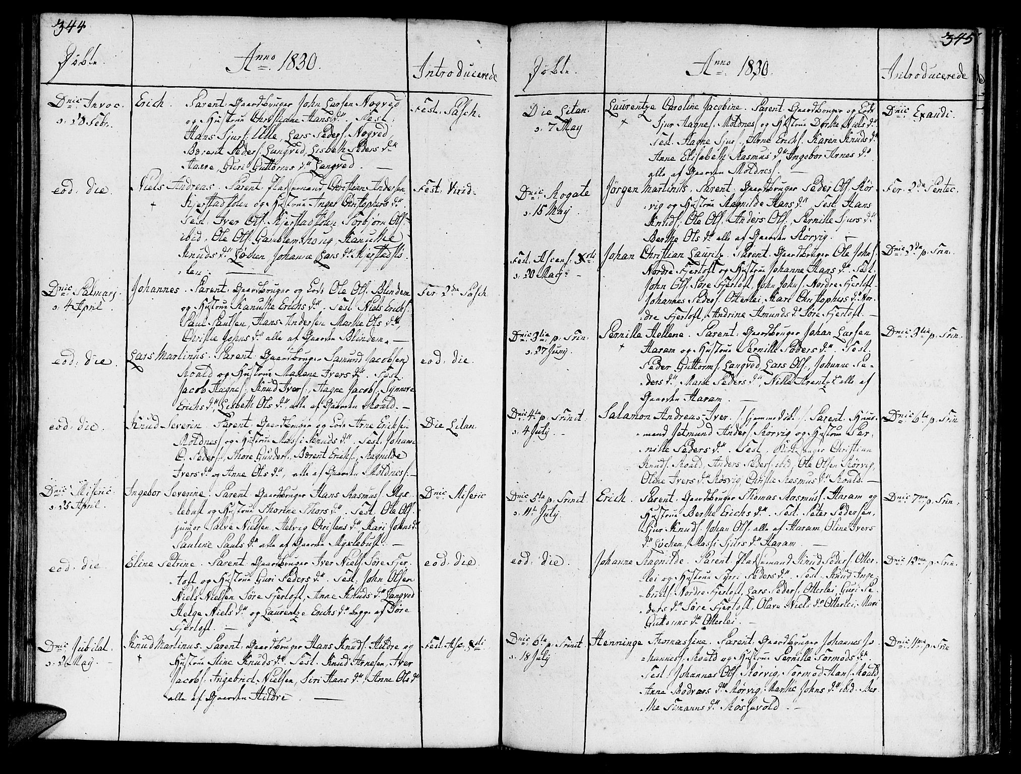 Ministerialprotokoller, klokkerbøker og fødselsregistre - Møre og Romsdal, SAT/A-1454/536/L0494: Parish register (official) no. 536A03, 1803-1836, p. 344-345