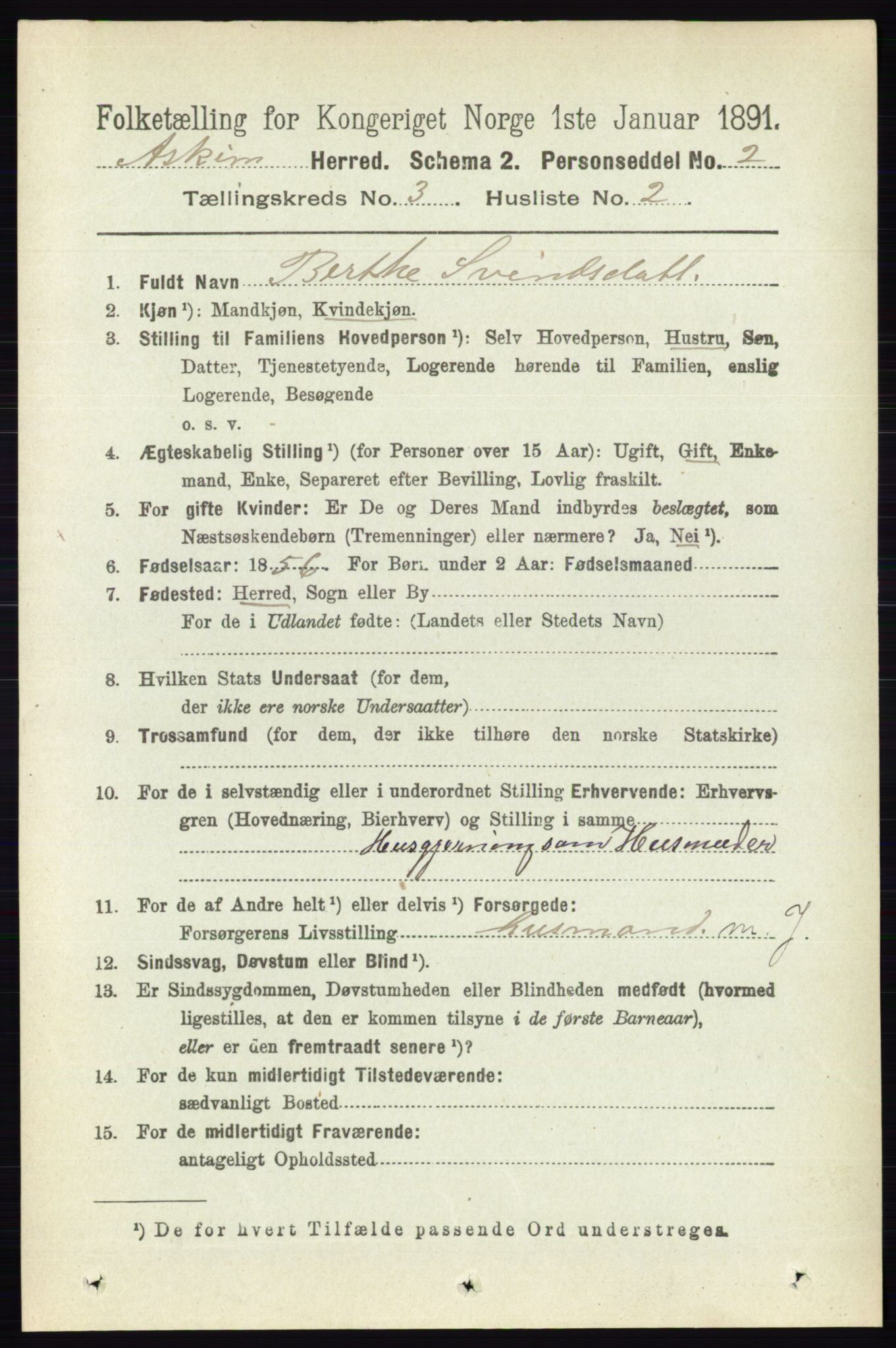 RA, 1891 census for 0124 Askim, 1891, p. 376