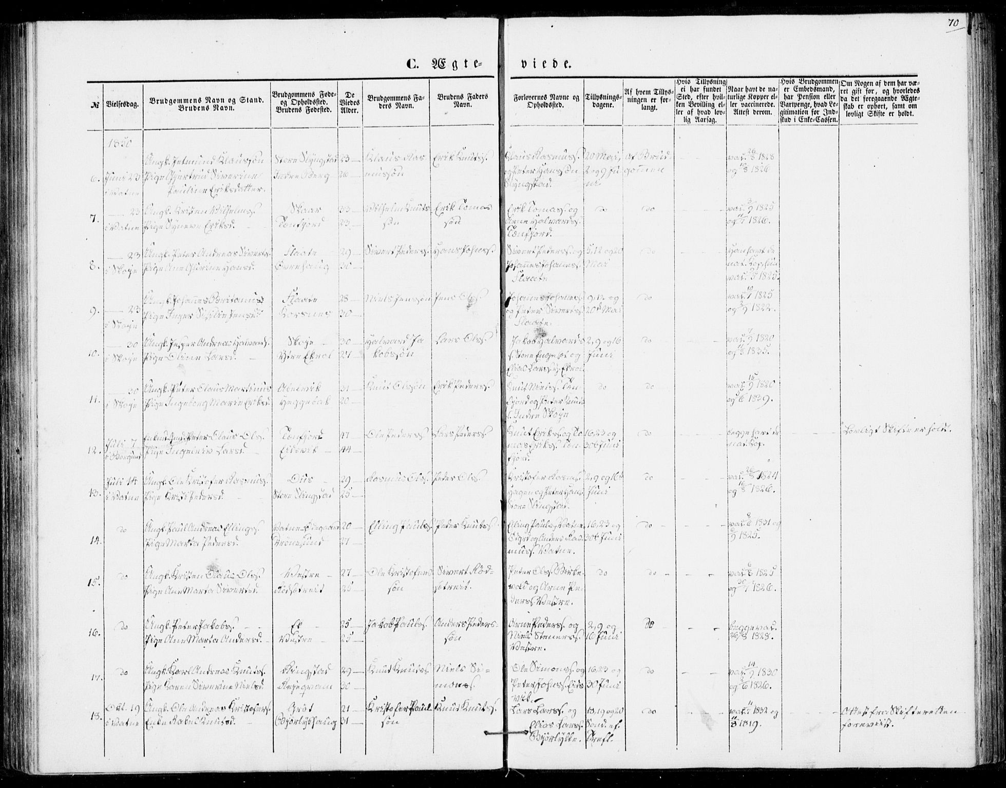 Ministerialprotokoller, klokkerbøker og fødselsregistre - Møre og Romsdal, AV/SAT-A-1454/524/L0353: Parish register (official) no. 524A05, 1848-1856, p. 70