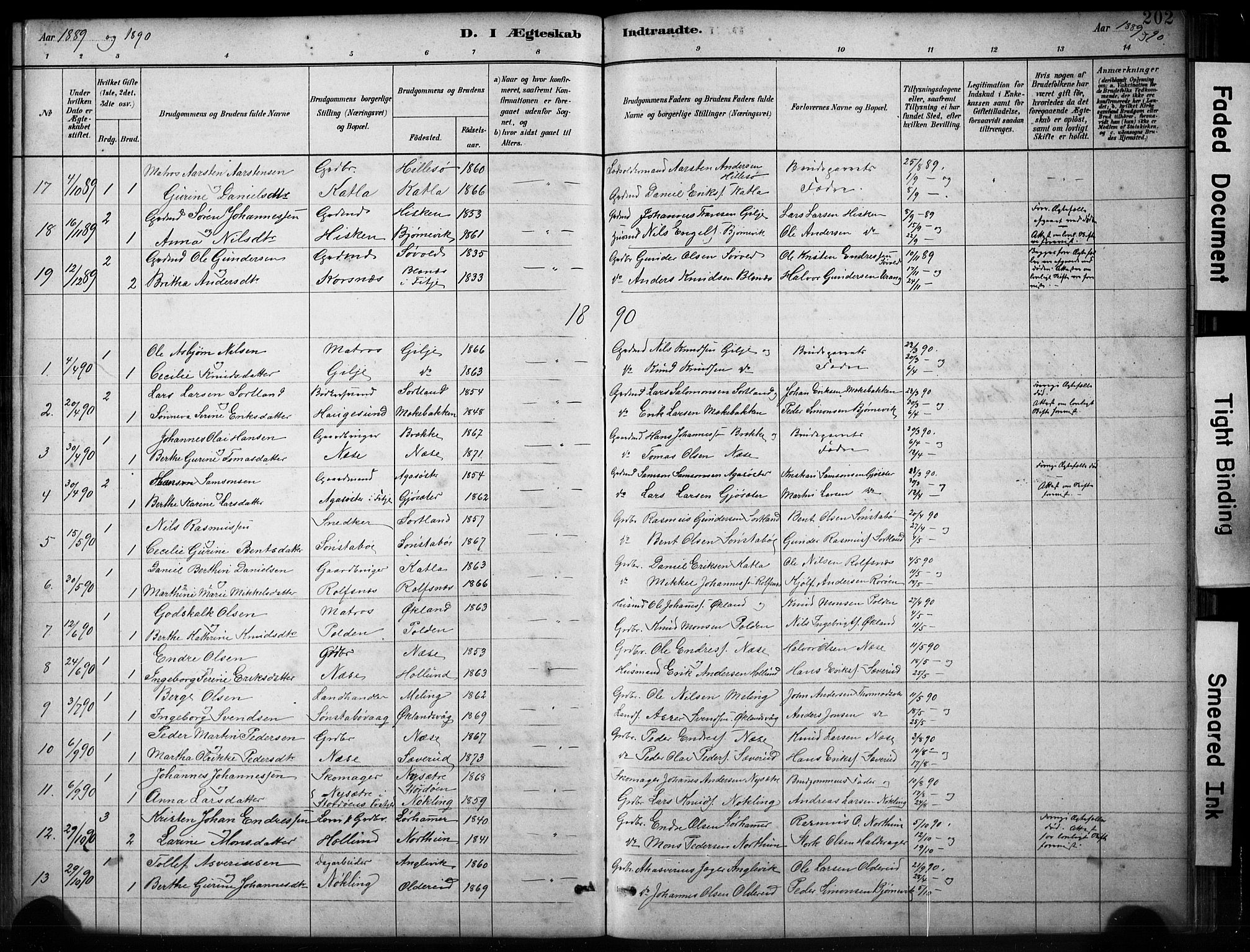 Finnås sokneprestembete, SAB/A-99925/H/Ha/Hab/Habb/L0003: Parish register (copy) no. B 3, 1882-1897, p. 202