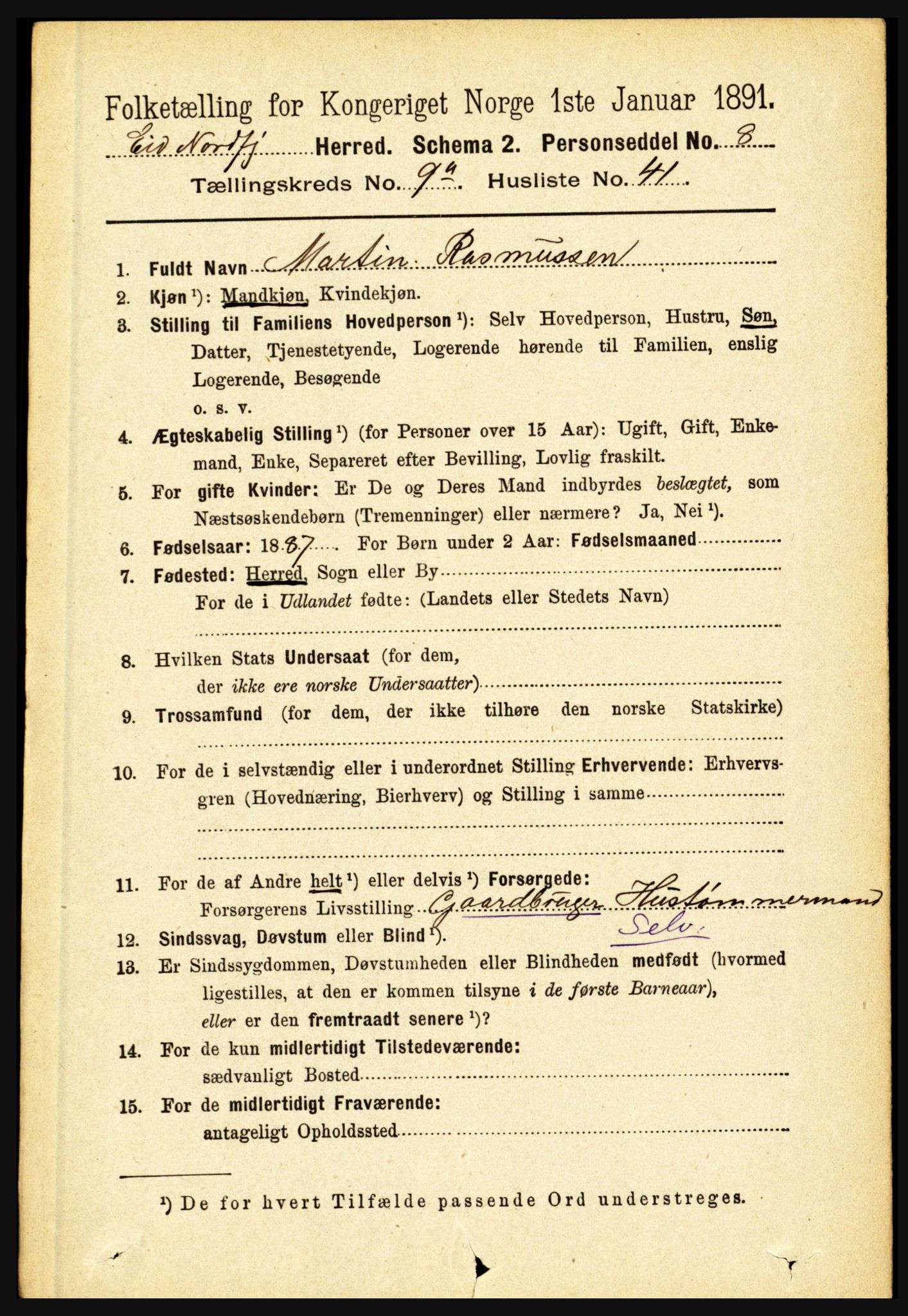 RA, 1891 census for 1443 Eid, 1891, p. 2437