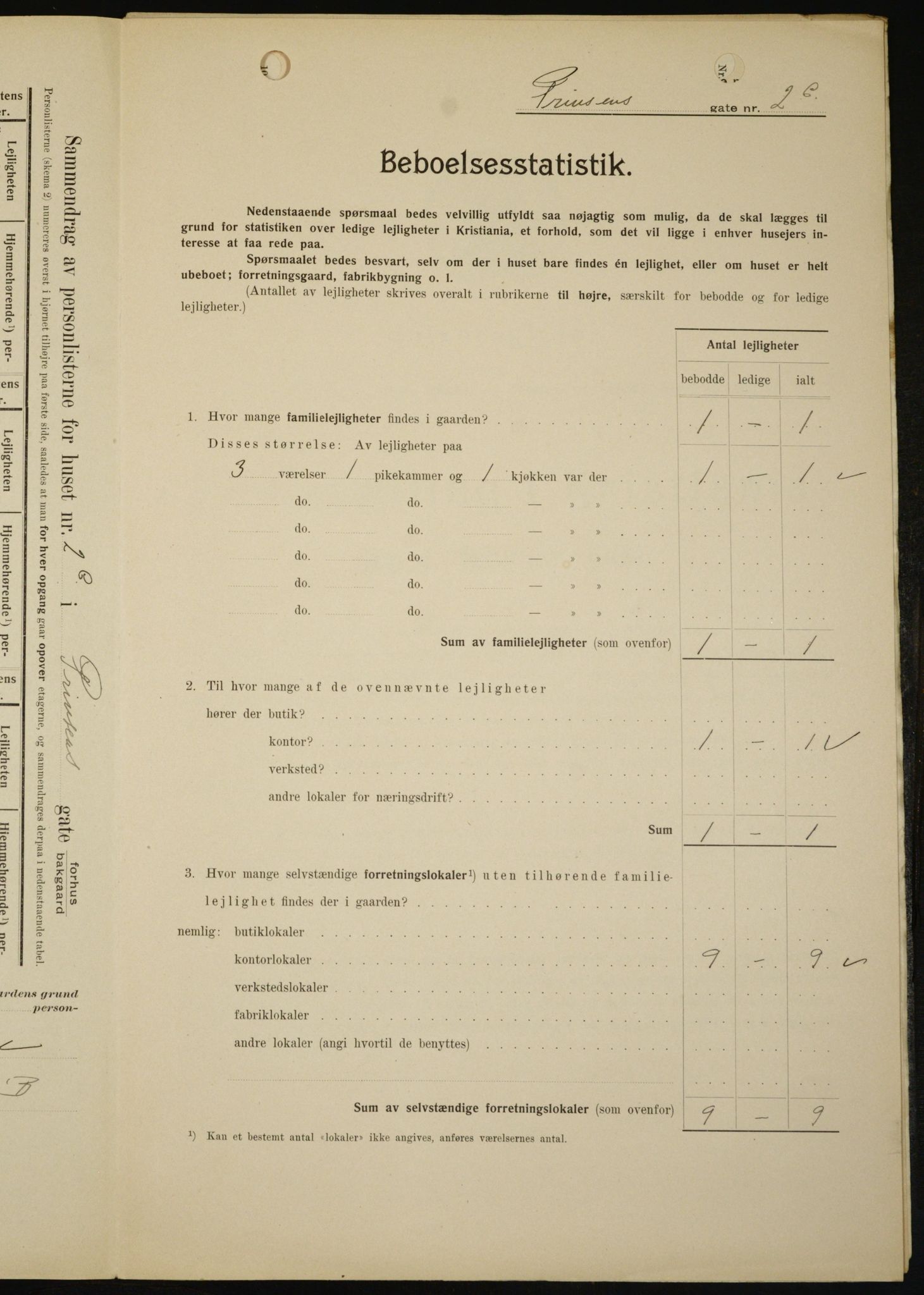 OBA, Municipal Census 1909 for Kristiania, 1909, p. 73507