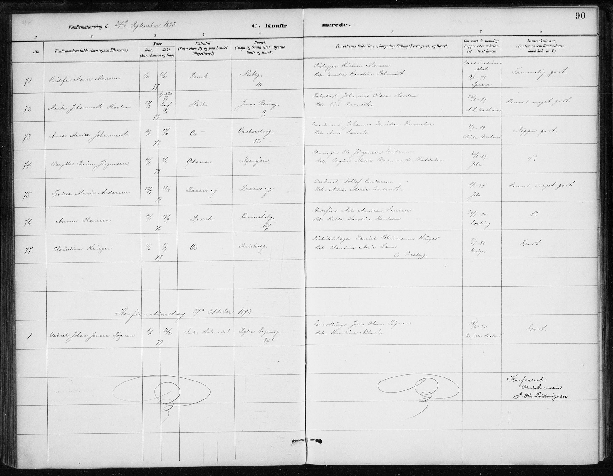 Johanneskirken sokneprestembete, AV/SAB-A-76001/H/Haa/L0008: Parish register (official) no. C 1, 1885-1907, p. 90