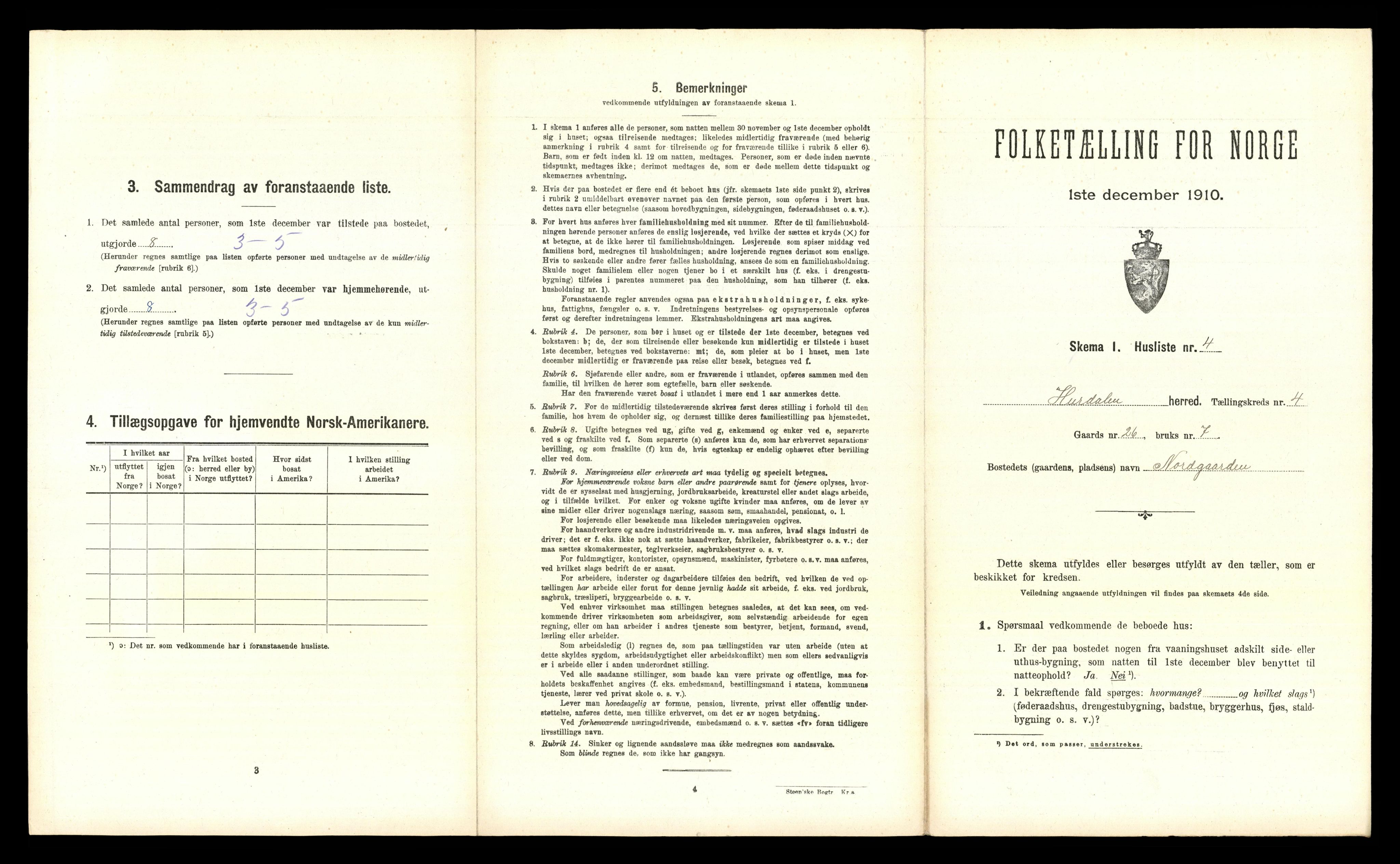 RA, 1910 census for Hurdal, 1910, p. 384