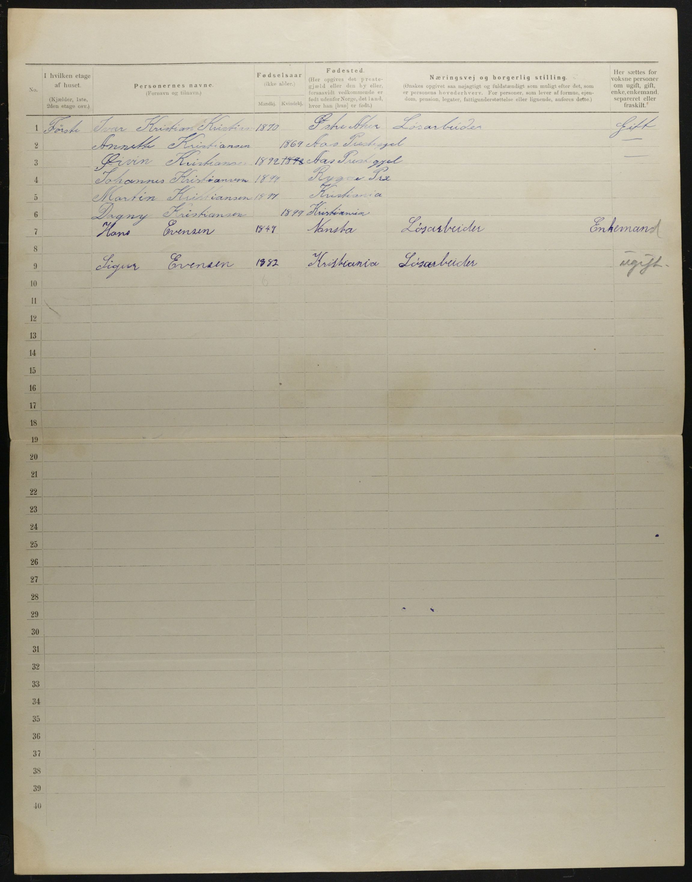 OBA, Municipal Census 1901 for Kristiania, 1901, p. 3470