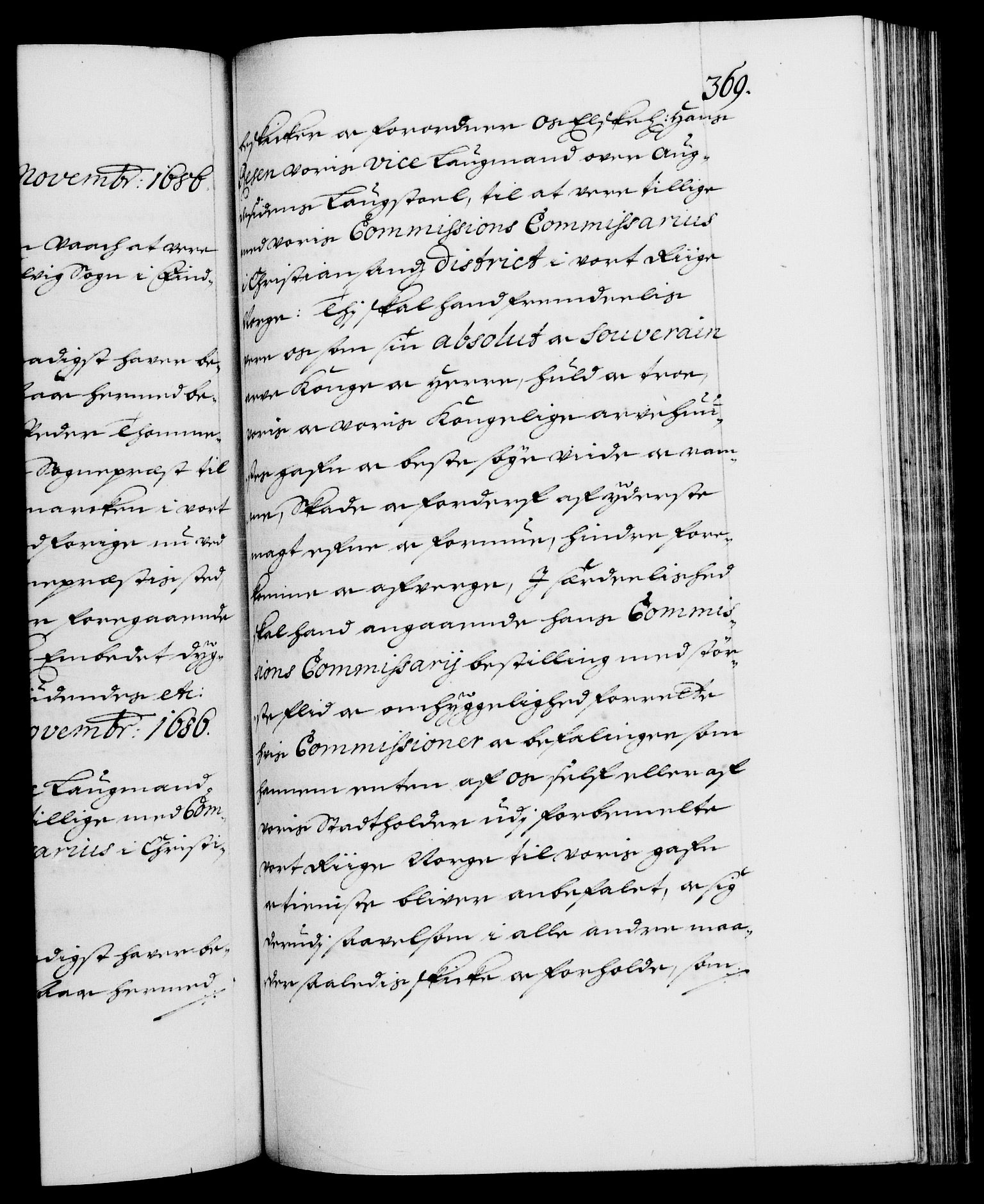 Danske Kanselli 1572-1799, RA/EA-3023/F/Fc/Fca/Fcaa/L0014: Norske registre (mikrofilm), 1685-1687, p. 369a