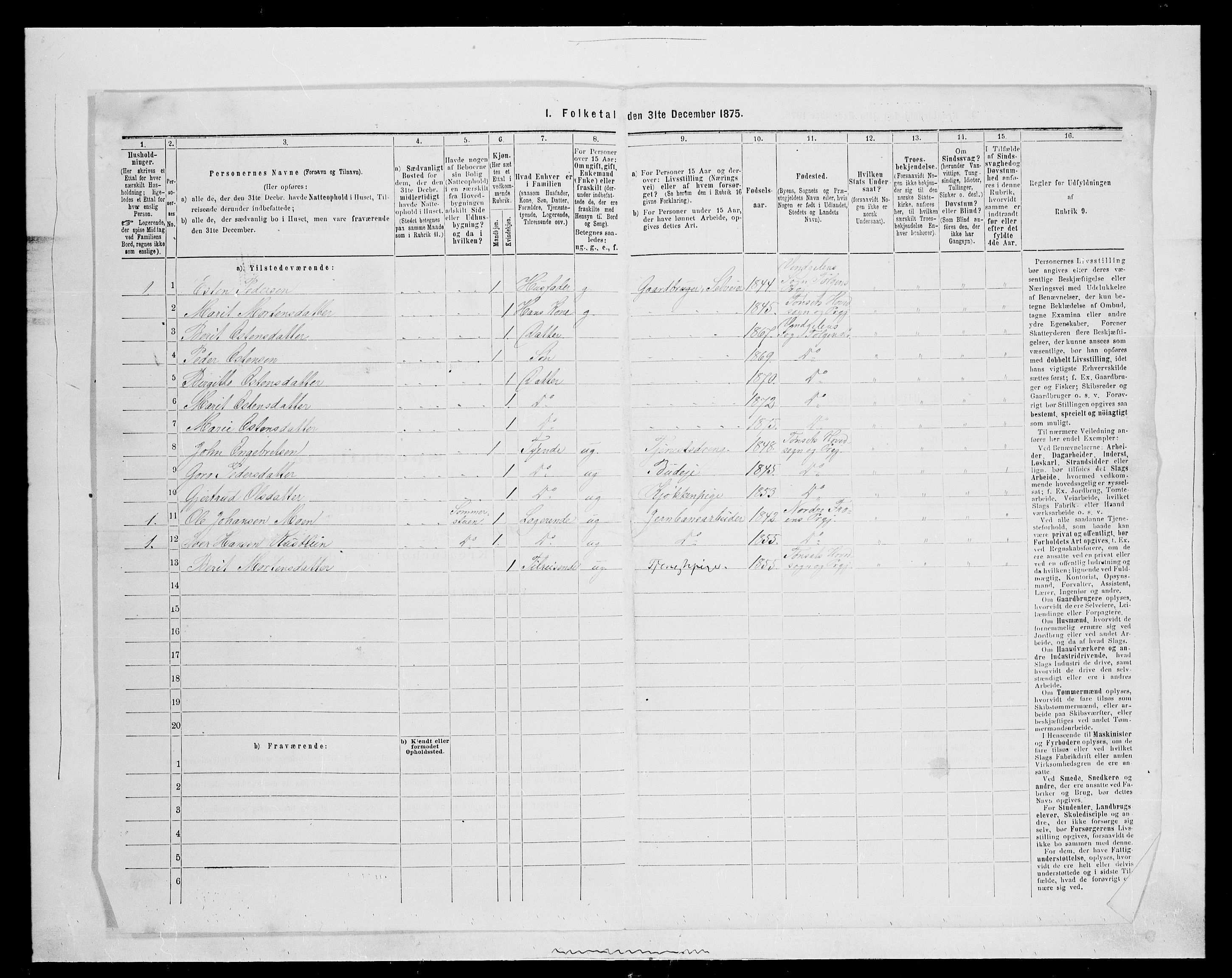 SAH, 1875 census for 0436P Tolga, 1875, p. 213