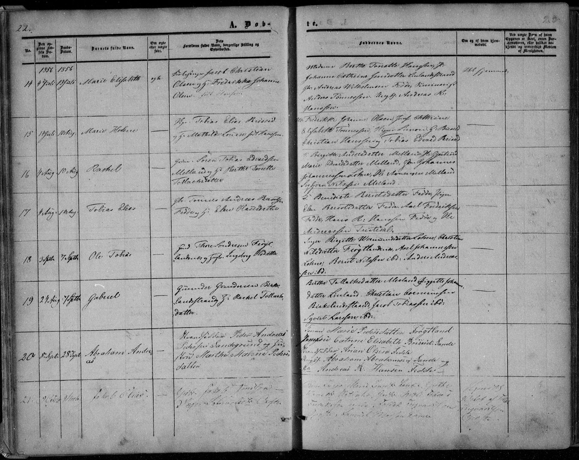 Kvinesdal sokneprestkontor, AV/SAK-1111-0026/F/Fa/Faa/L0002: Parish register (official) no. A 2, 1850-1876, p. 22