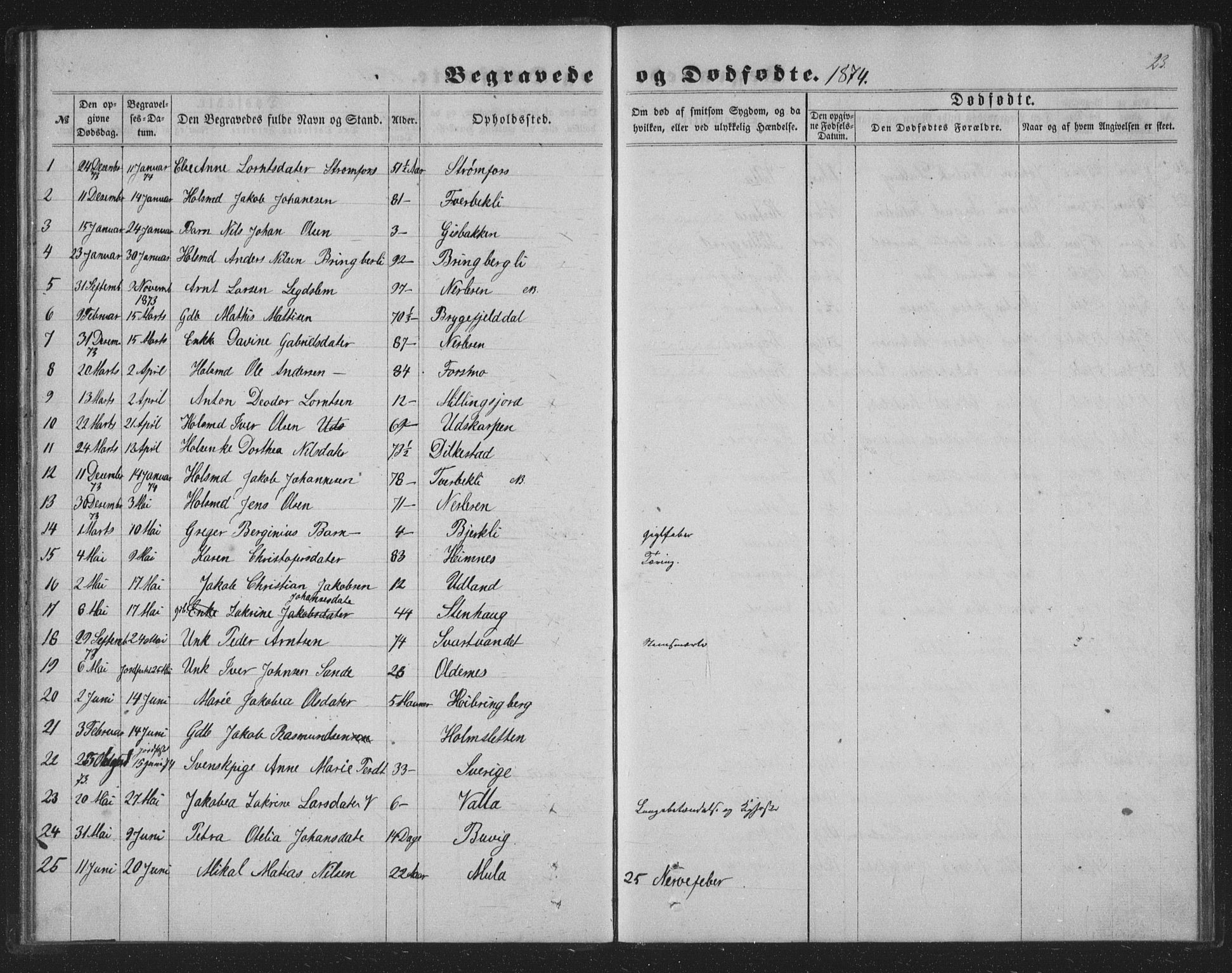 Ministerialprotokoller, klokkerbøker og fødselsregistre - Nordland, AV/SAT-A-1459/825/L0368: Parish register (copy) no. 825C05, 1863-1887, p. 23