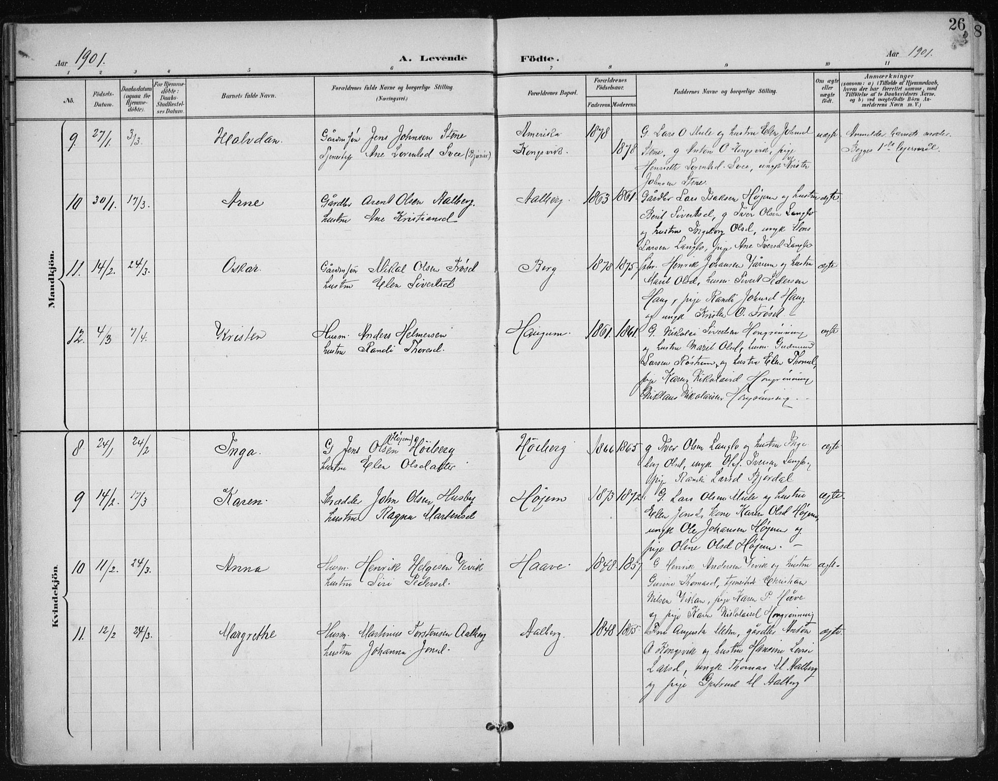 Ministerialprotokoller, klokkerbøker og fødselsregistre - Sør-Trøndelag, SAT/A-1456/612/L0380: Parish register (official) no. 612A12, 1898-1907, p. 26