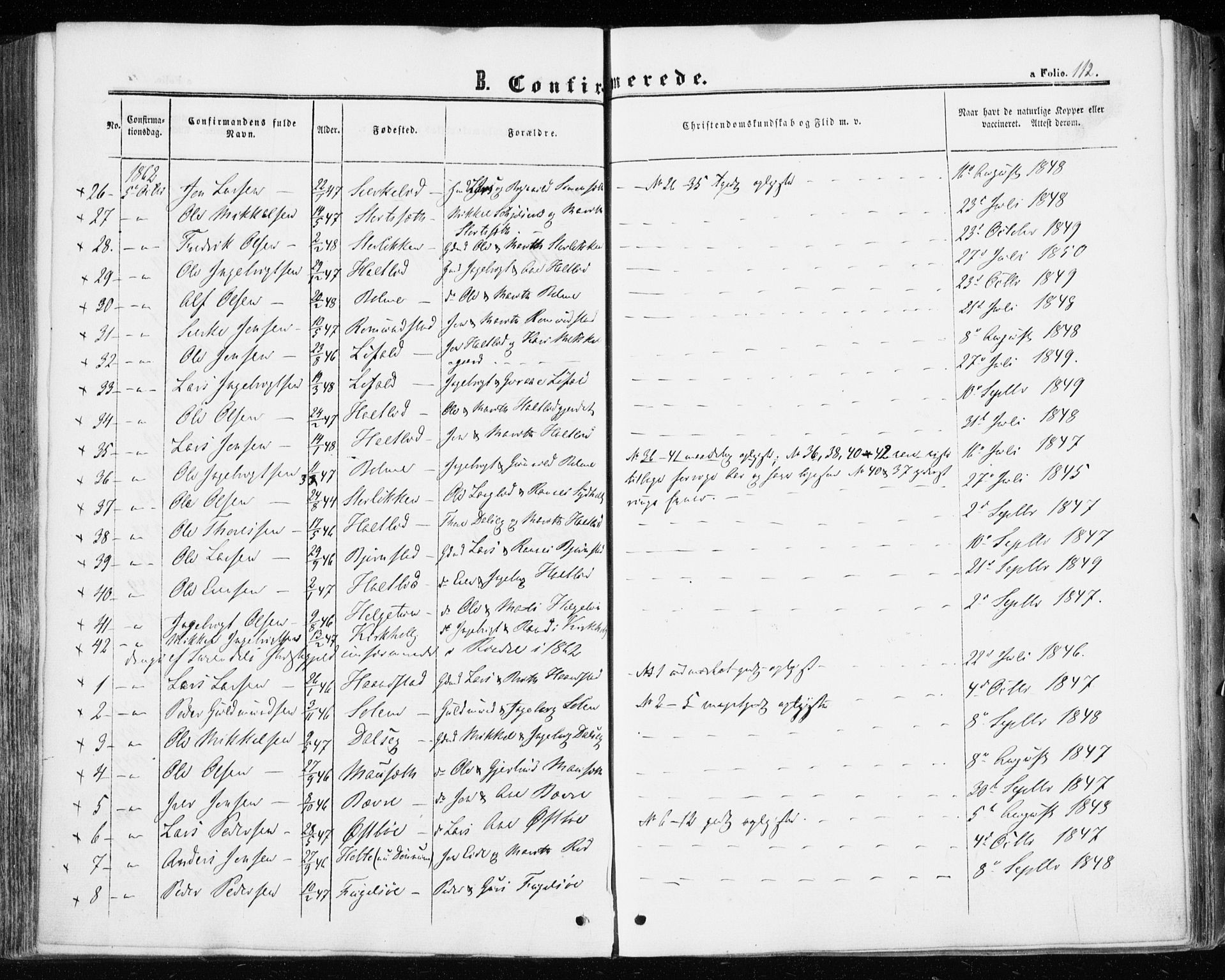 Ministerialprotokoller, klokkerbøker og fødselsregistre - Møre og Romsdal, AV/SAT-A-1454/598/L1067: Parish register (official) no. 598A01, 1858-1871, p. 112