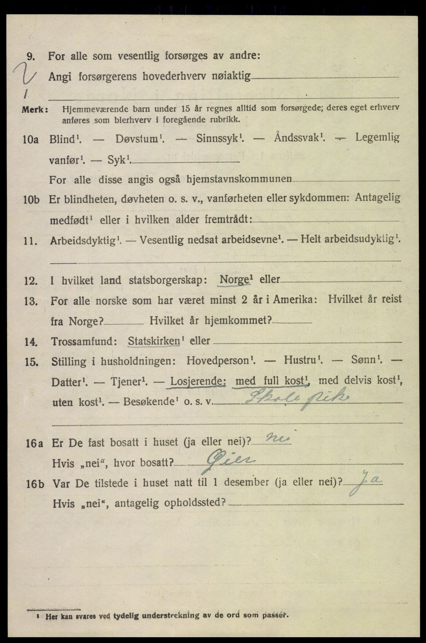 SAH, 1920 census for Fåberg, 1920, p. 5925