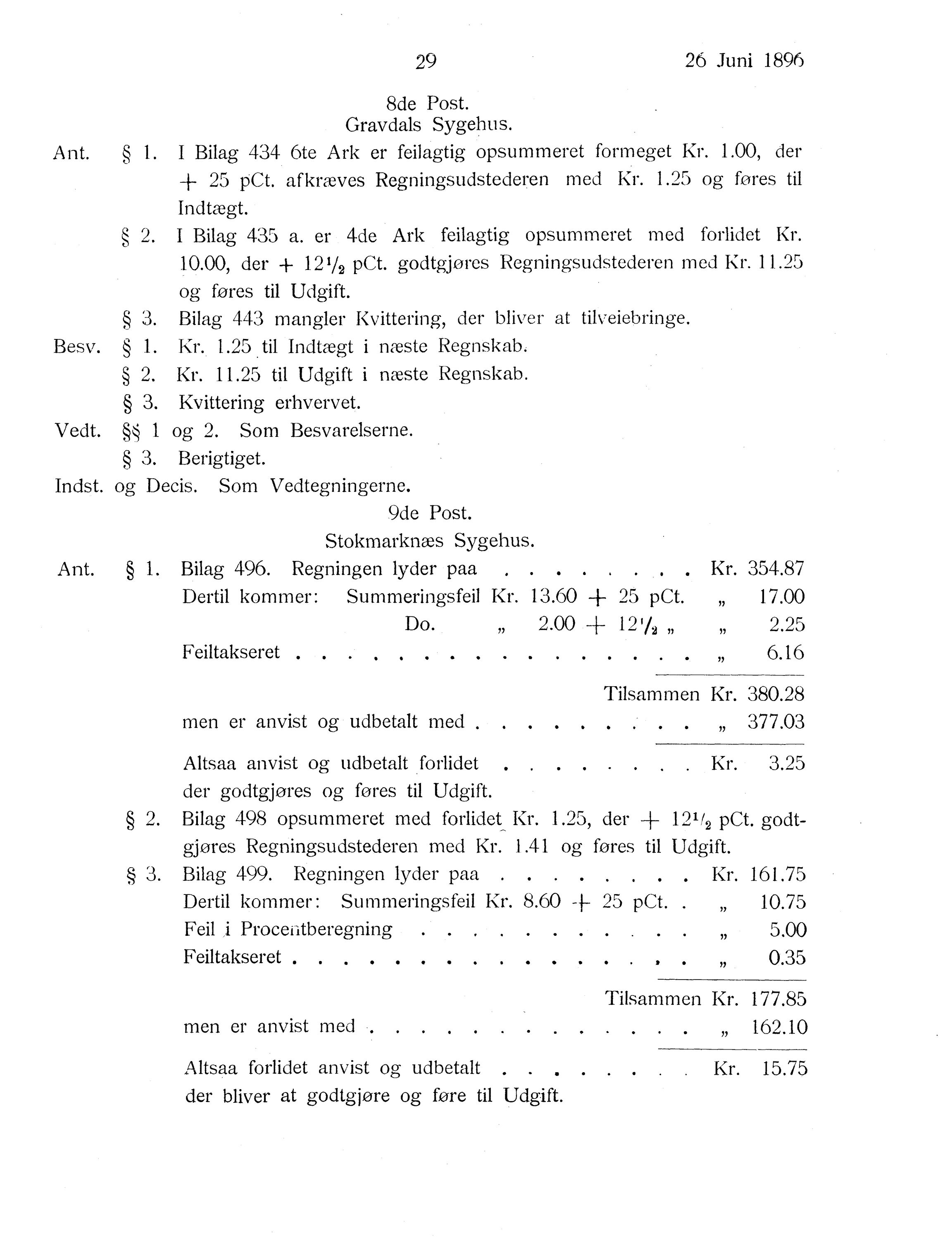 Nordland Fylkeskommune. Fylkestinget, AIN/NFK-17/176/A/Ac/L0019: Fylkestingsforhandlinger 1896, 1896