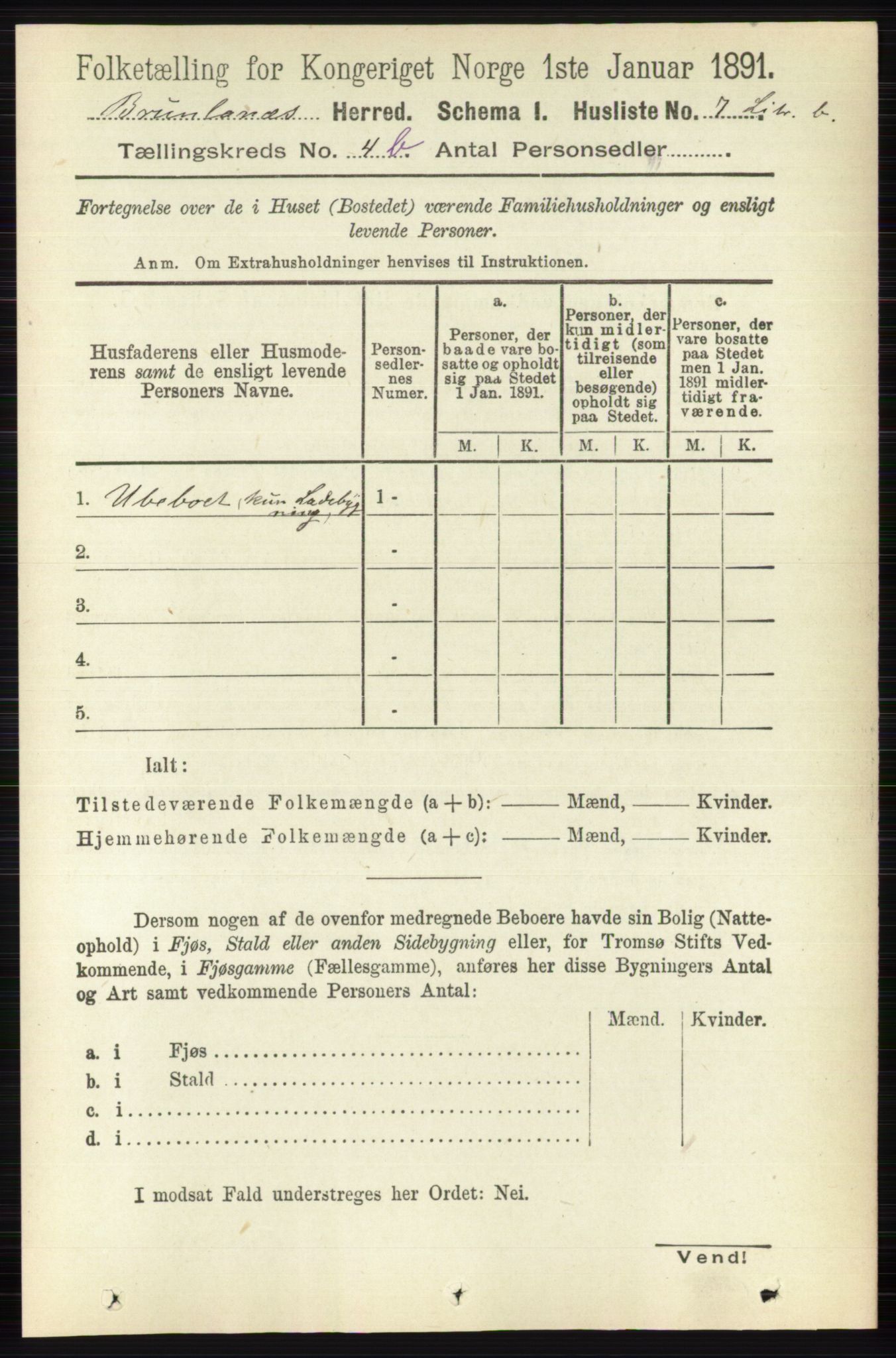 RA, 1891 census for 0726 Brunlanes, 1891, p. 2008