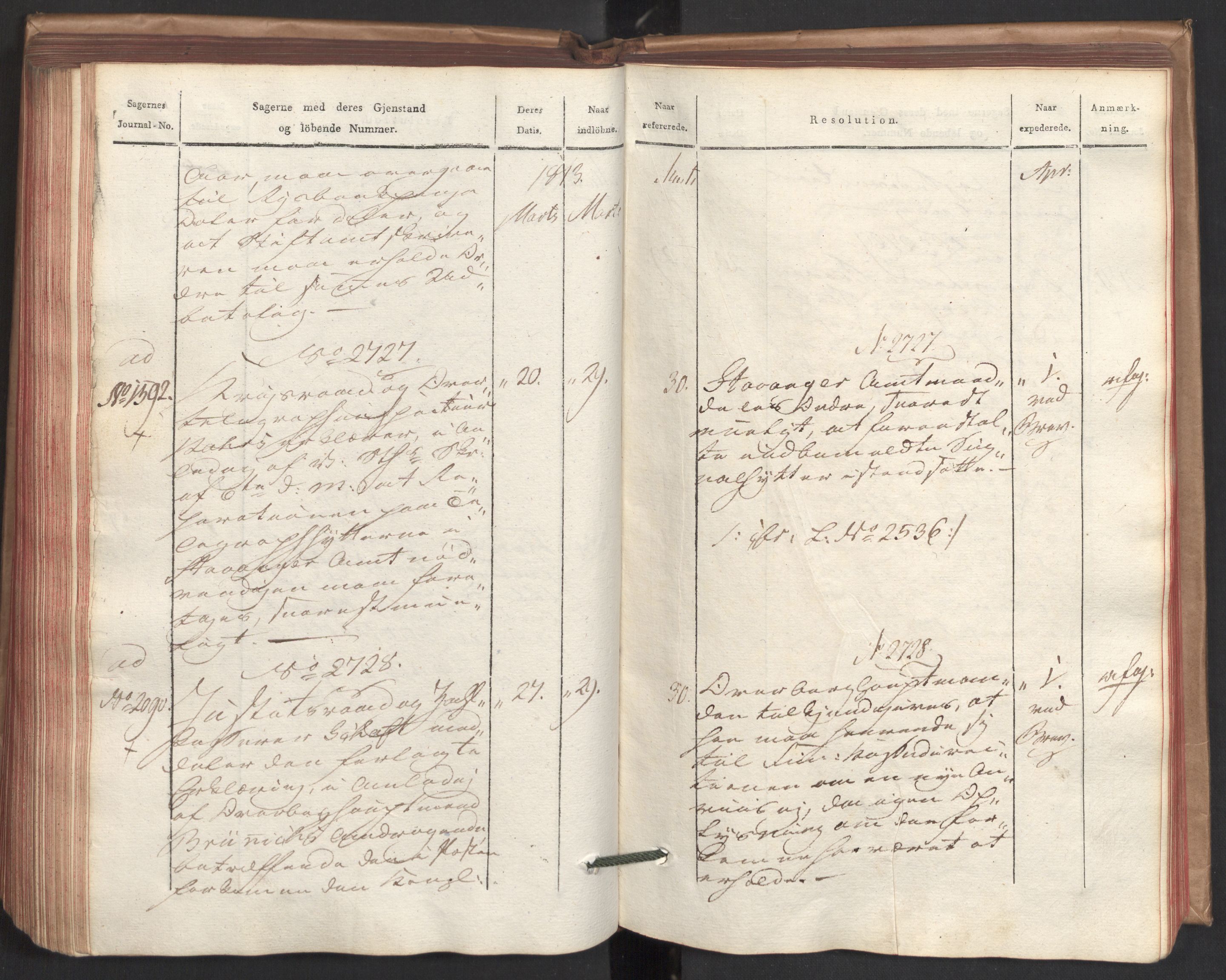 Stattholderembetet 1810-1814, 2. kontor (Kontor B), AV/RA-EA-5432/Ab/L0005: Referatprotokoll,  j.nr. 1802-2261,  l.nr. 2290-2845, 1813, p. 219