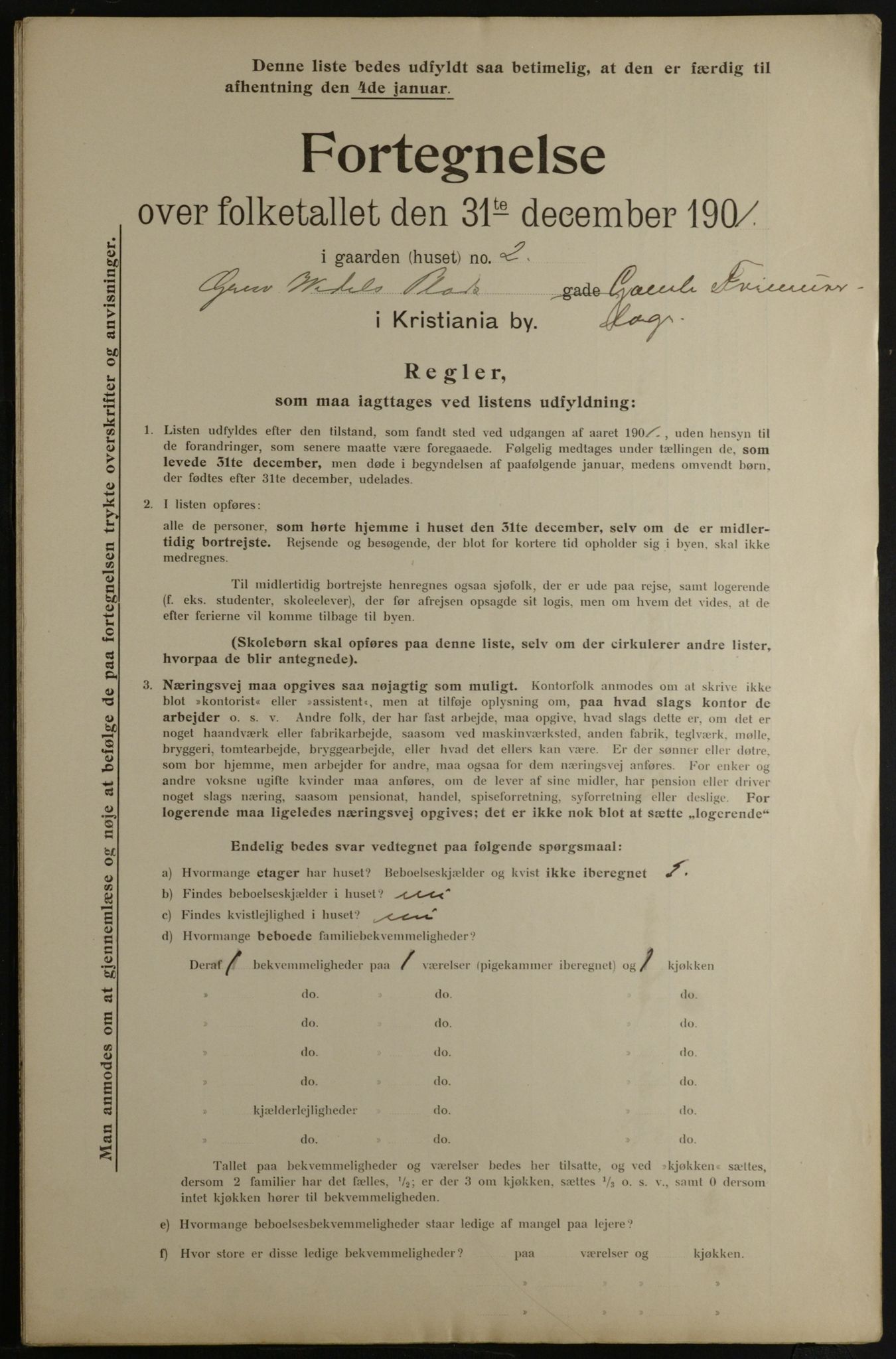 OBA, Municipal Census 1901 for Kristiania, 1901, p. 4846