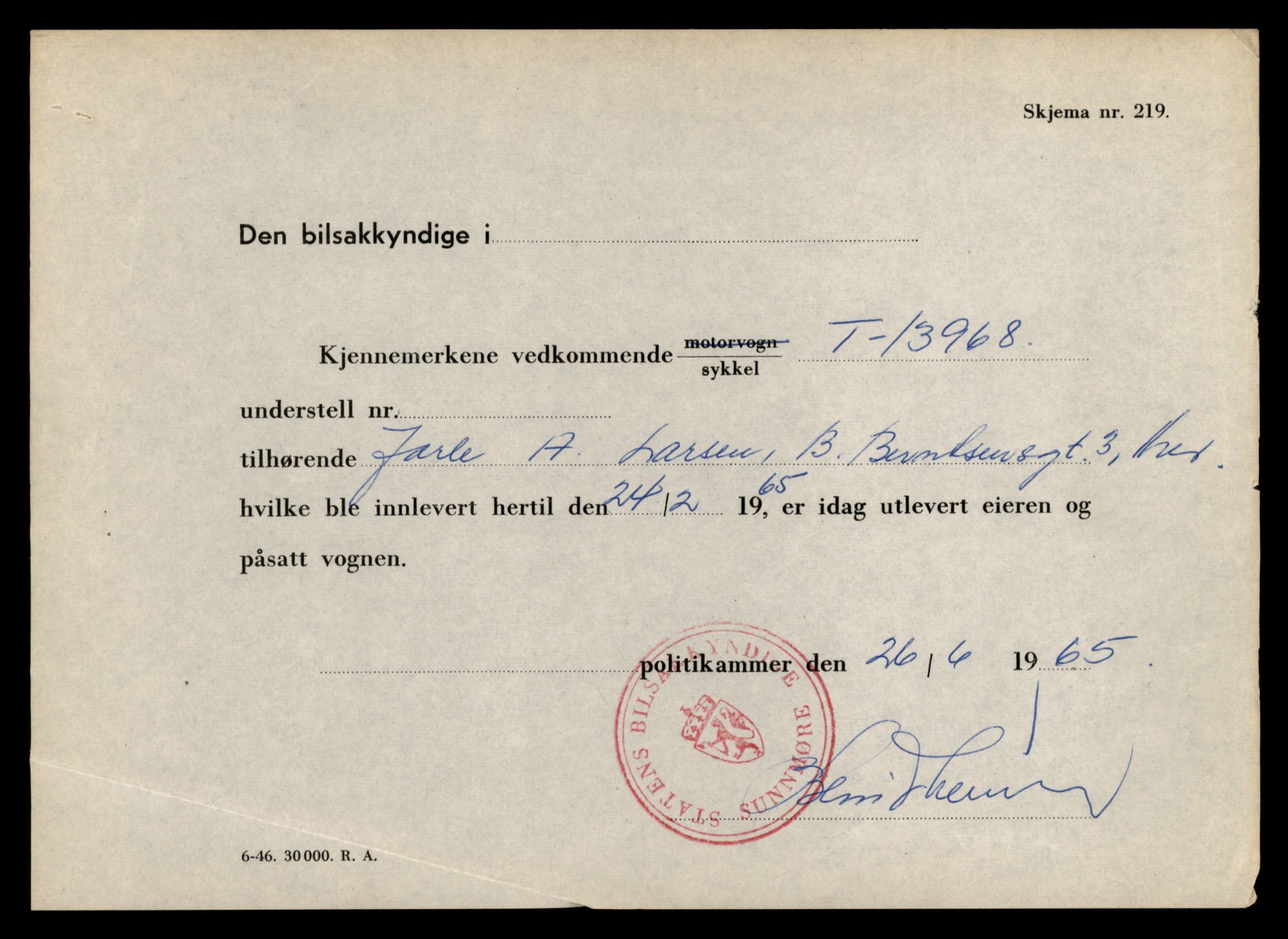 Møre og Romsdal vegkontor - Ålesund trafikkstasjon, AV/SAT-A-4099/F/Fe/L0042: Registreringskort for kjøretøy T 13906 - T 14079, 1927-1998, p. 997