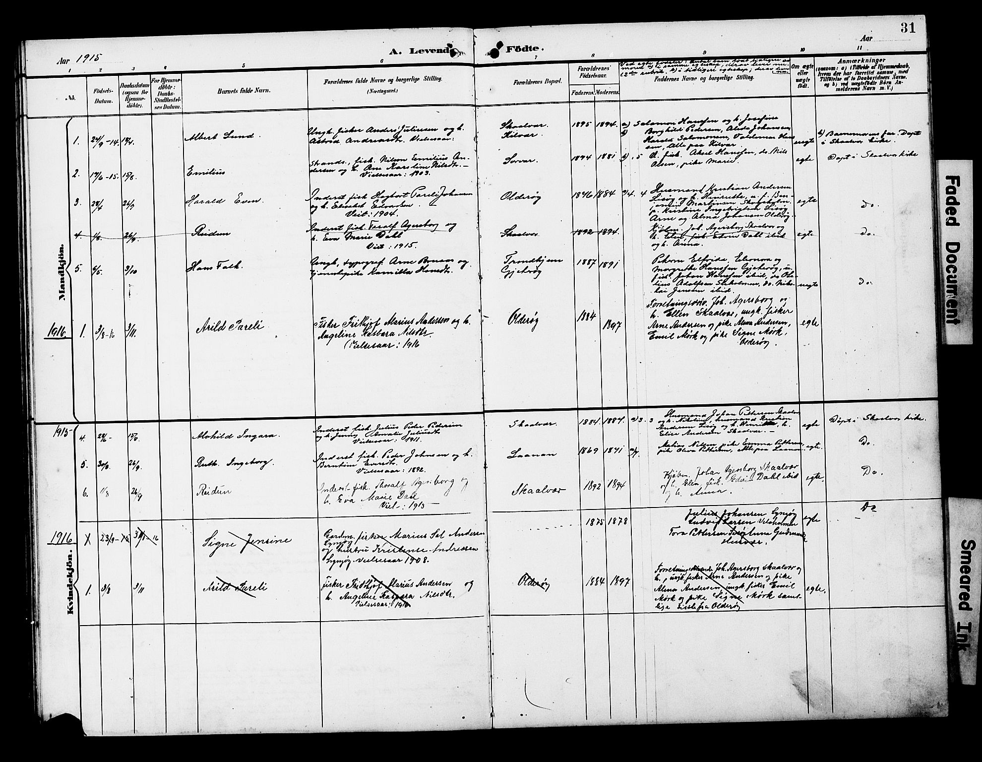 Ministerialprotokoller, klokkerbøker og fødselsregistre - Nordland, SAT/A-1459/818/L0273: Parish register (copy) no. 818C01, 1893-1928, p. 31