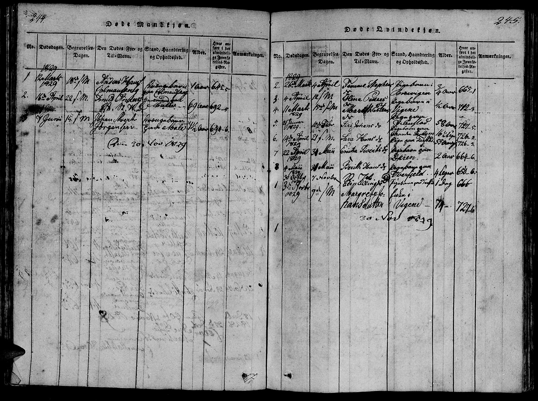 Ministerialprotokoller, klokkerbøker og fødselsregistre - Møre og Romsdal, AV/SAT-A-1454/566/L0764: Parish register (official) no. 566A03 /2, 1817-1829, p. 244-245