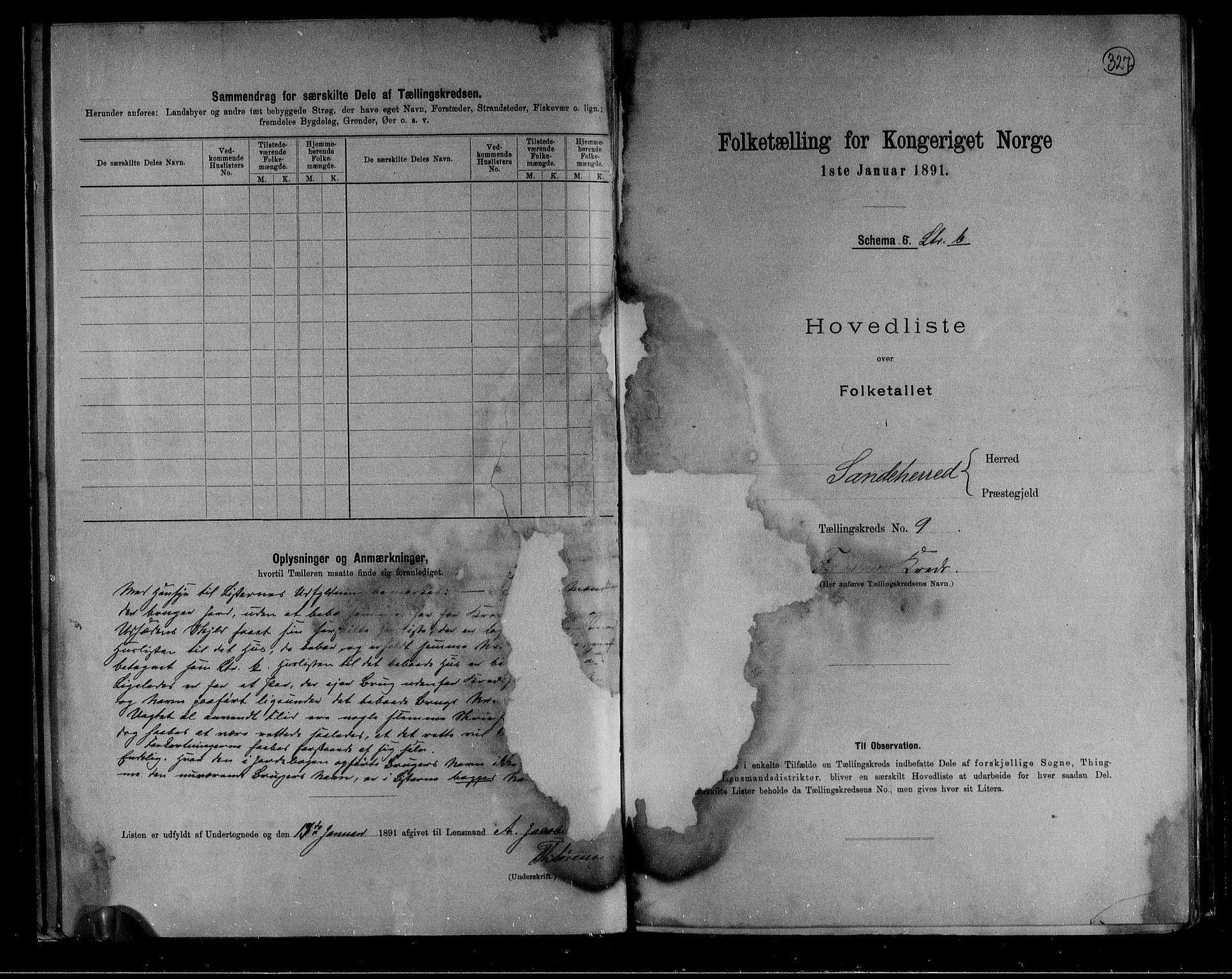 RA, 1891 census for 0724 Sandeherred, 1891, p. 33