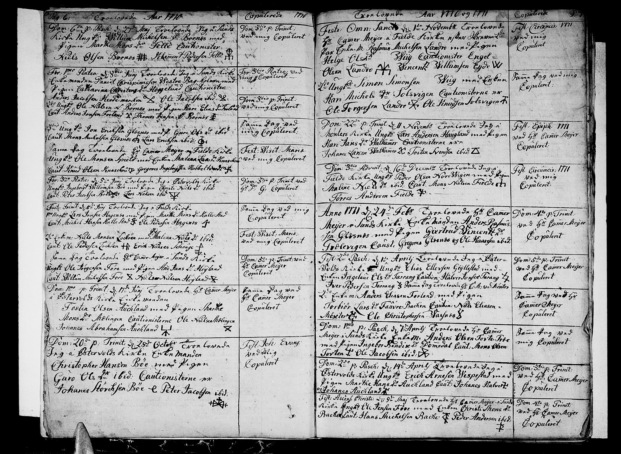 Sund sokneprestembete, AV/SAB-A-99930: Parish register (official) no. A 5, 1770-1795, p. 6-7