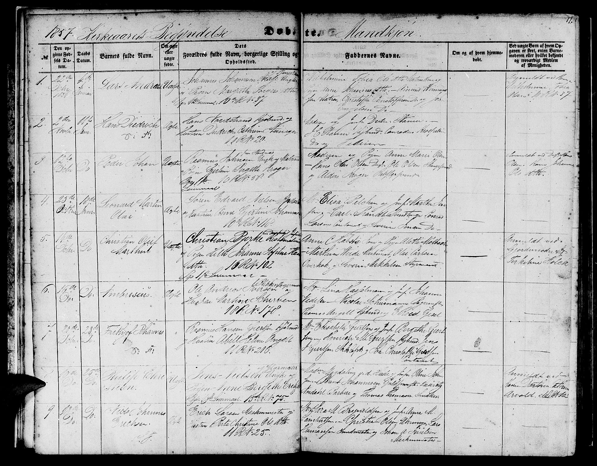 Domkirken sokneprestembete, SAB/A-74801/H/Hab/L0011: Parish register (copy) no. B 4, 1856-1862, p. 12