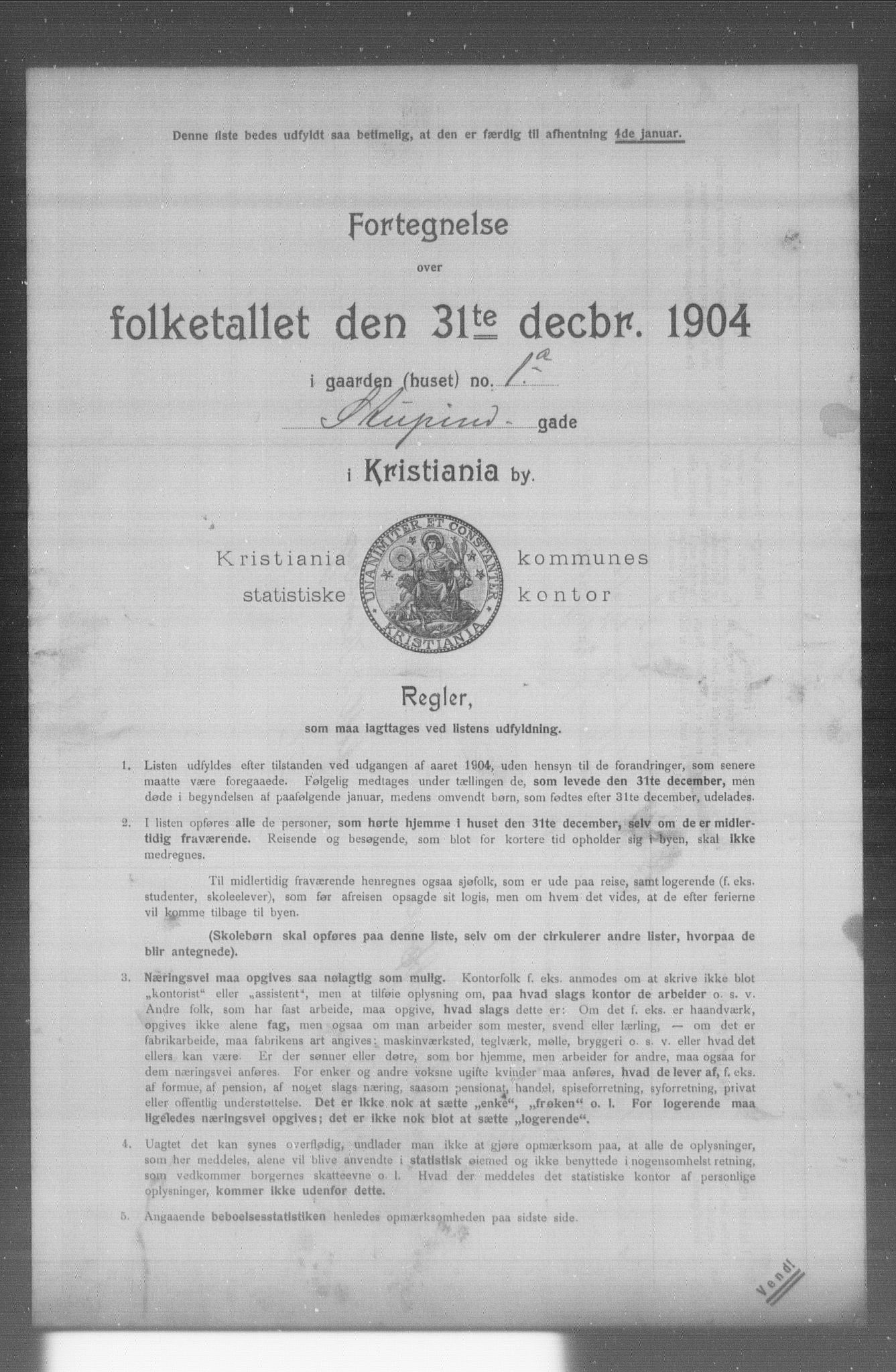 OBA, Municipal Census 1904 for Kristiania, 1904, p. 19915