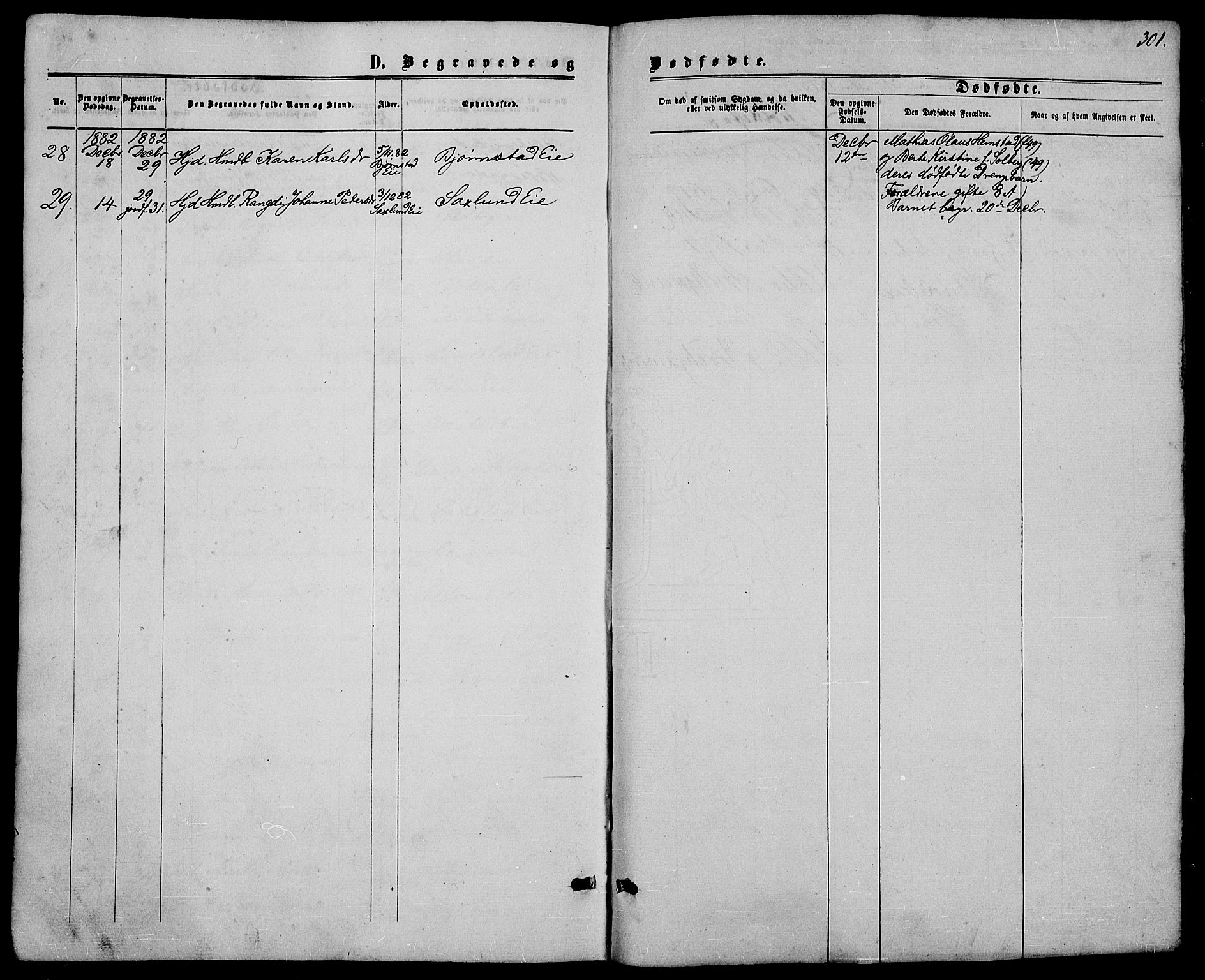 Stange prestekontor, AV/SAH-PREST-002/L/L0006: Parish register (copy) no. 6, 1864-1882, p. 301