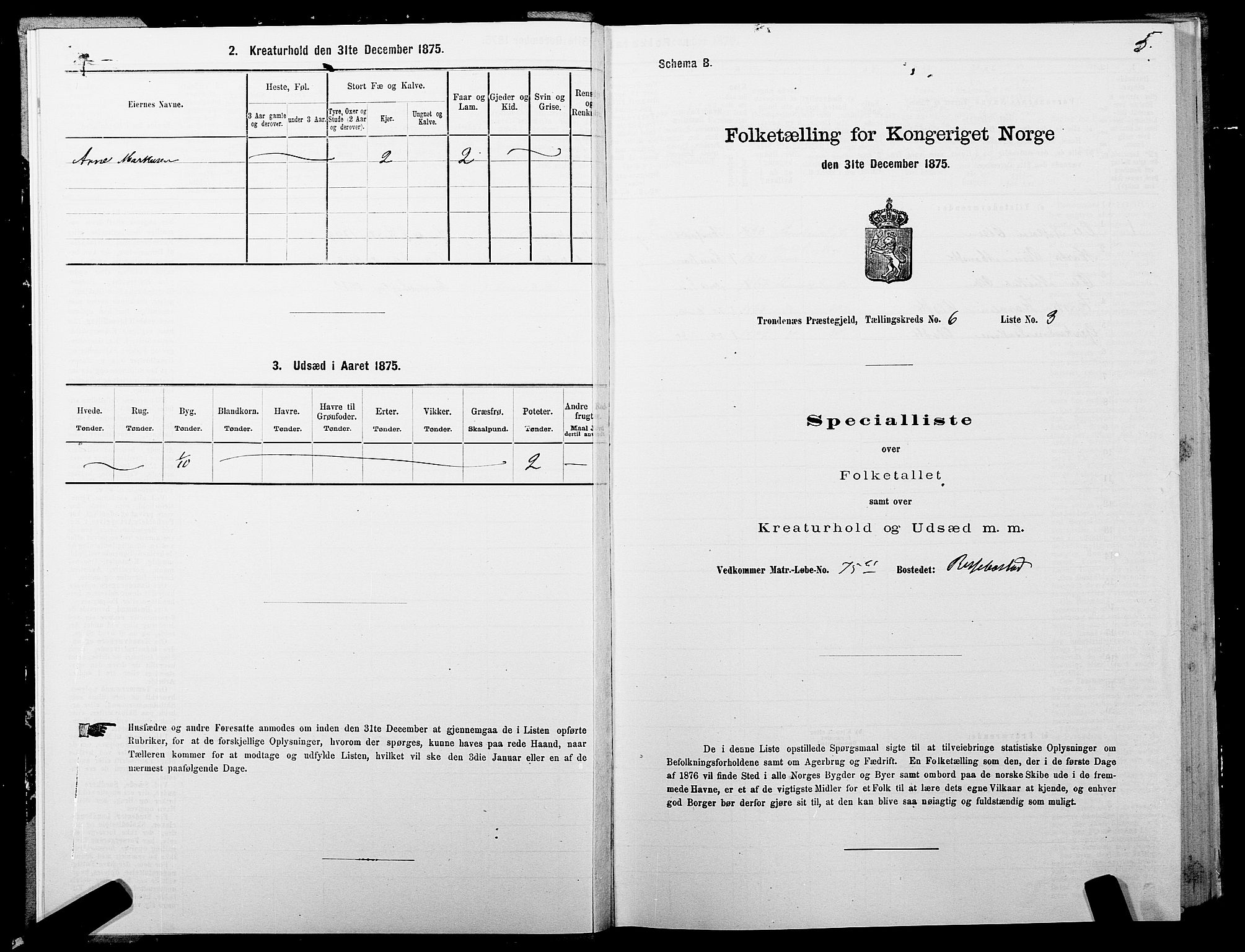 SATØ, 1875 census for 1914P Trondenes, 1875, p. 6005