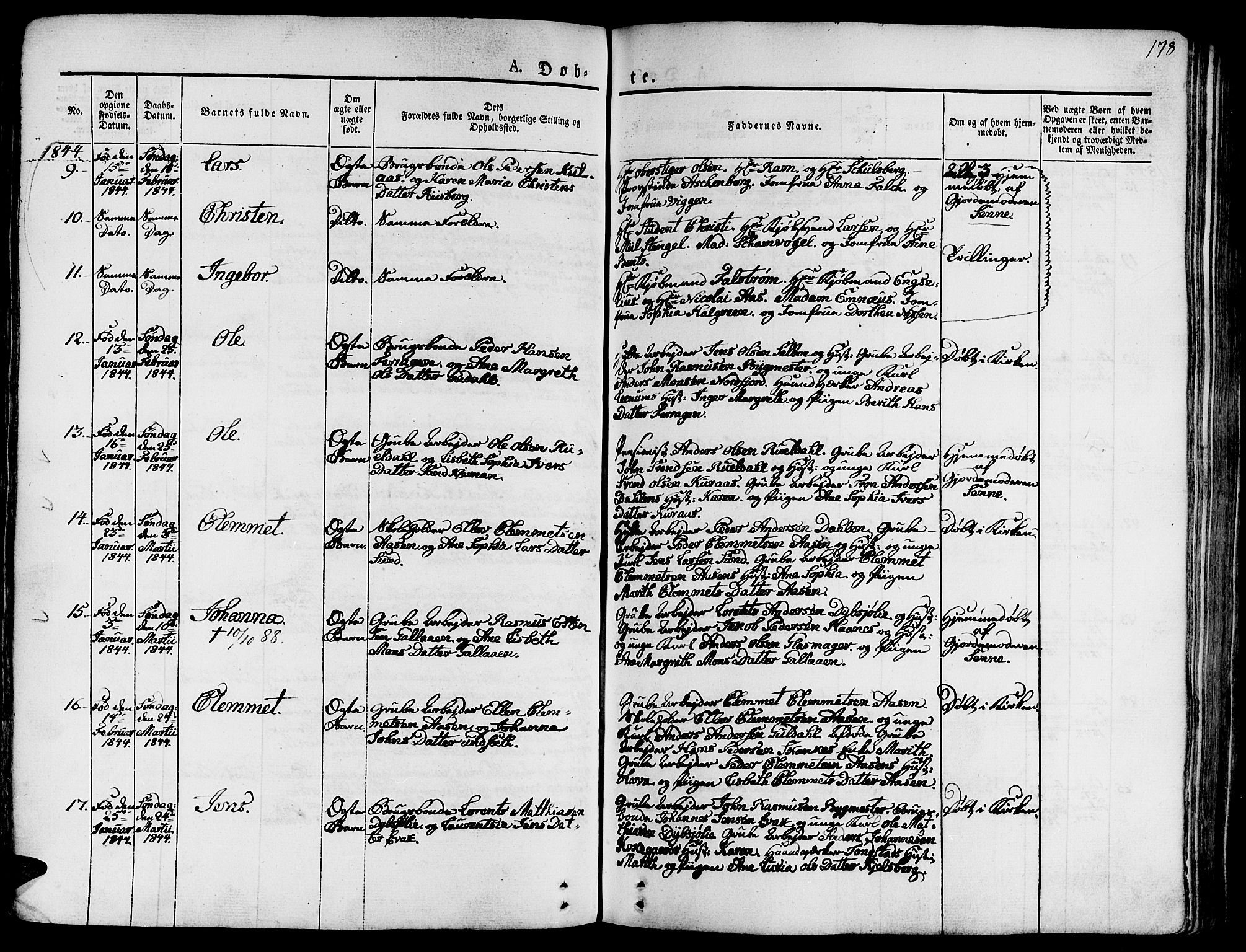 Ministerialprotokoller, klokkerbøker og fødselsregistre - Sør-Trøndelag, SAT/A-1456/681/L0930: Parish register (official) no. 681A08, 1829-1844, p. 178