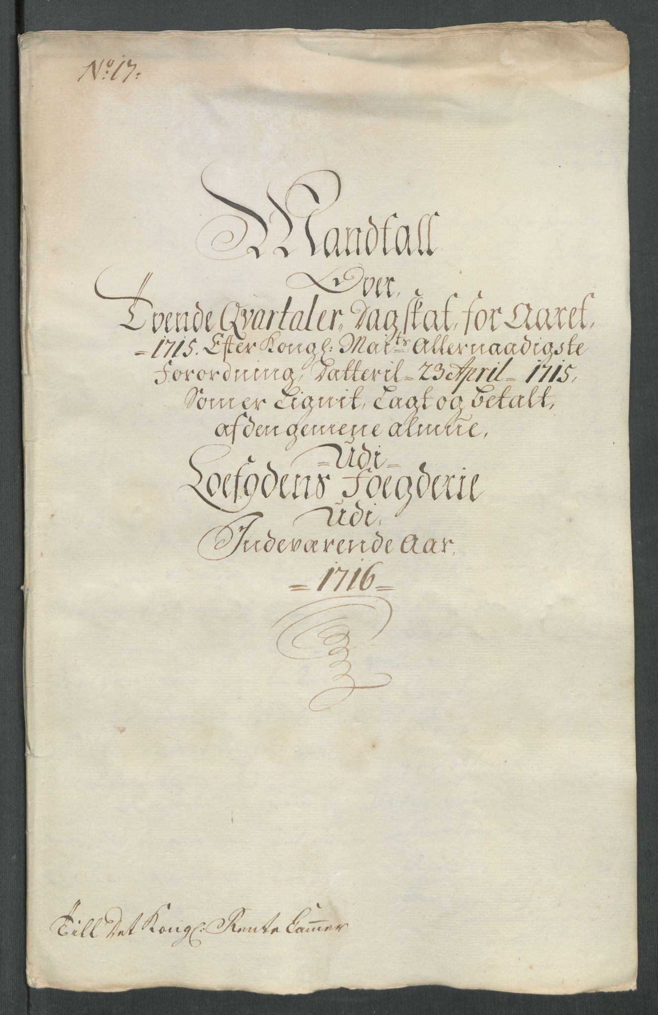 Rentekammeret inntil 1814, Reviderte regnskaper, Fogderegnskap, AV/RA-EA-4092/R67/L4682: Fogderegnskap Vesterålen, Andenes og Lofoten, 1716, p. 127