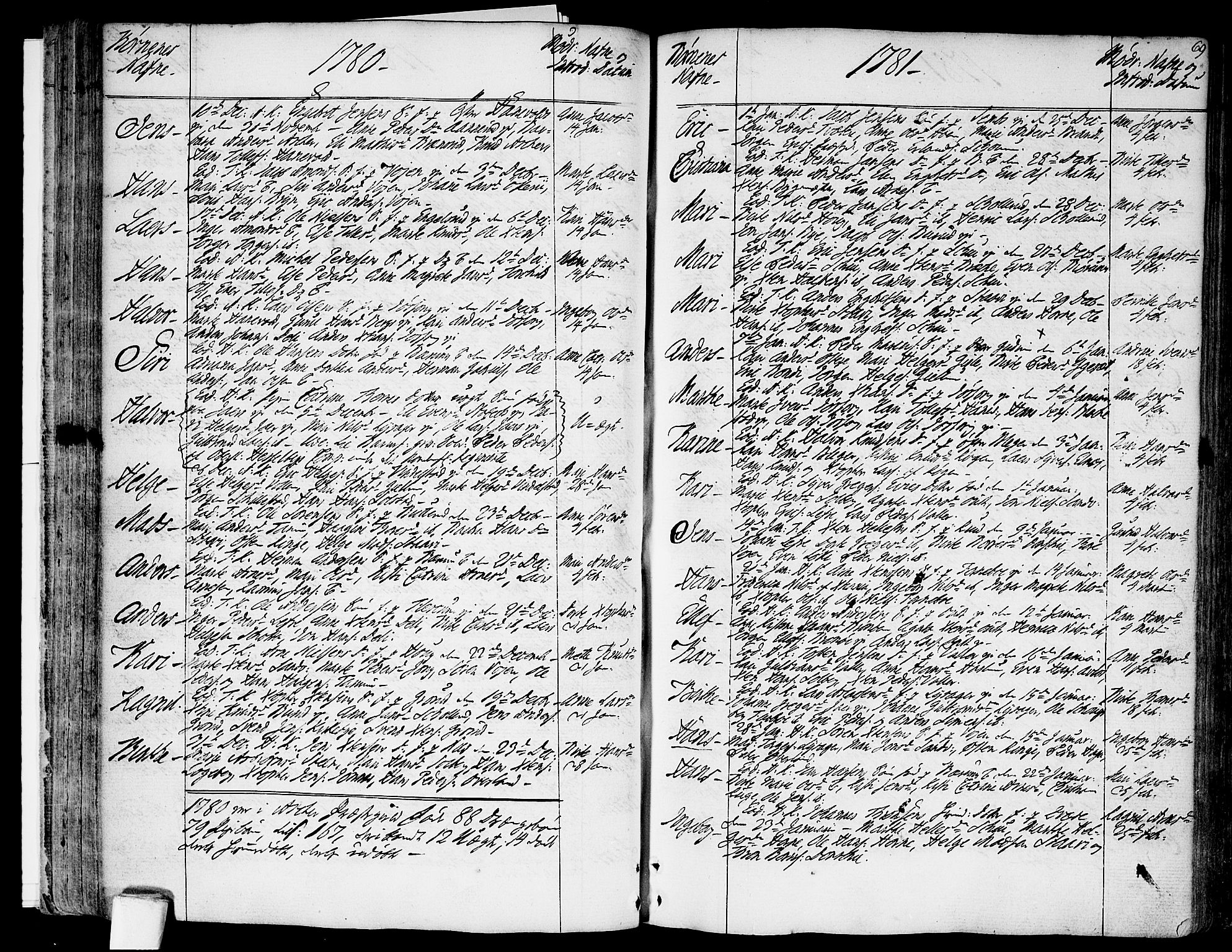 Asker prestekontor Kirkebøker, SAO/A-10256a/F/Fa/L0003: Parish register (official) no. I 3, 1767-1807, p. 69